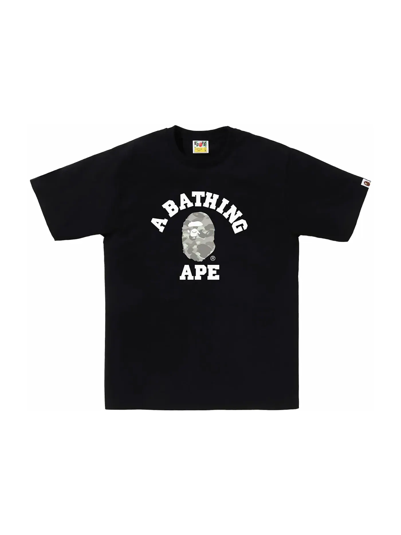 Мужская футболка с принтом City Camo College BAPE — изображение 1 из 2, черный/серый