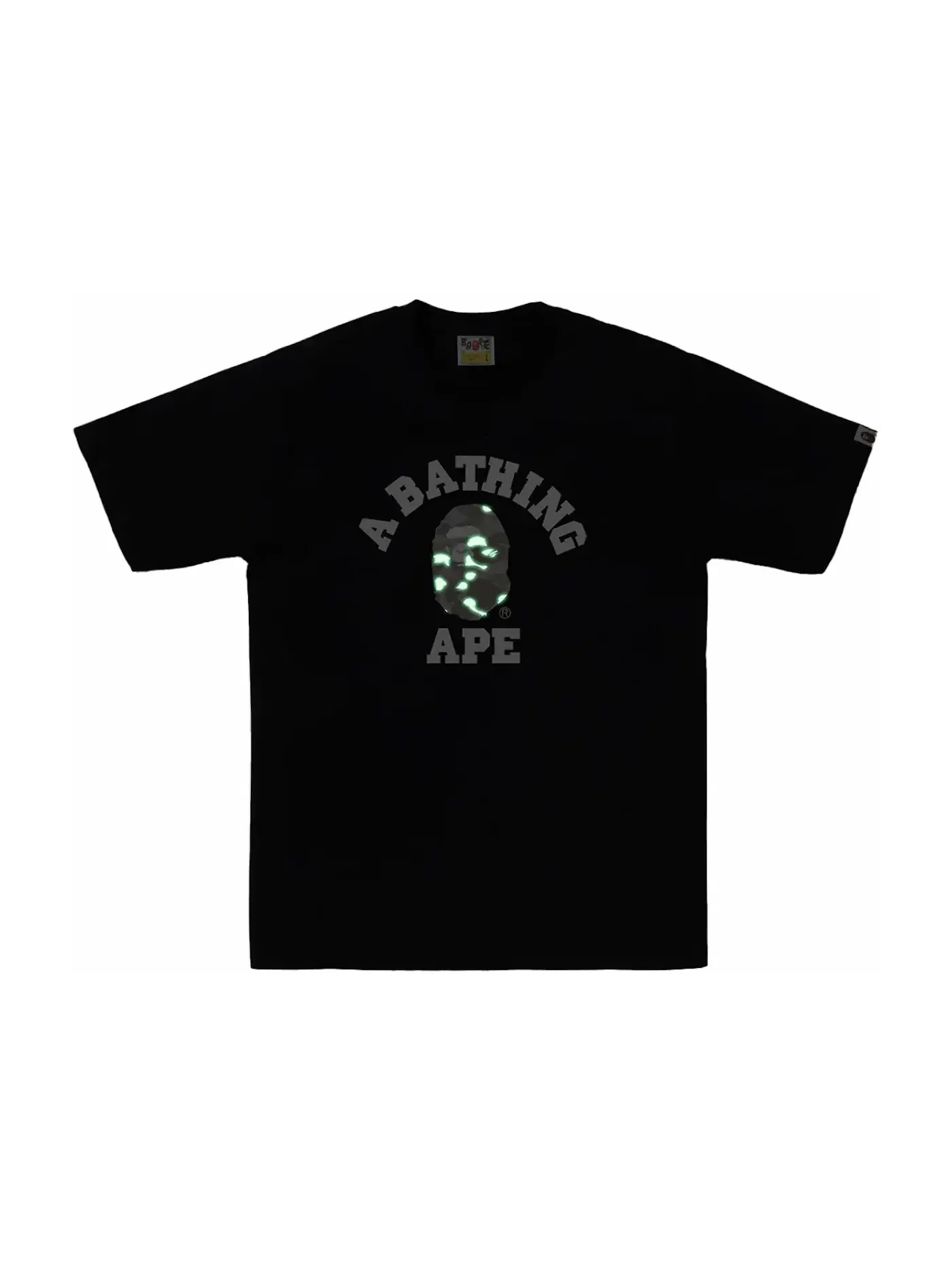 Мужская футболка с принтом City Camo College BAPE — изображение 2 из 2, черный/серый