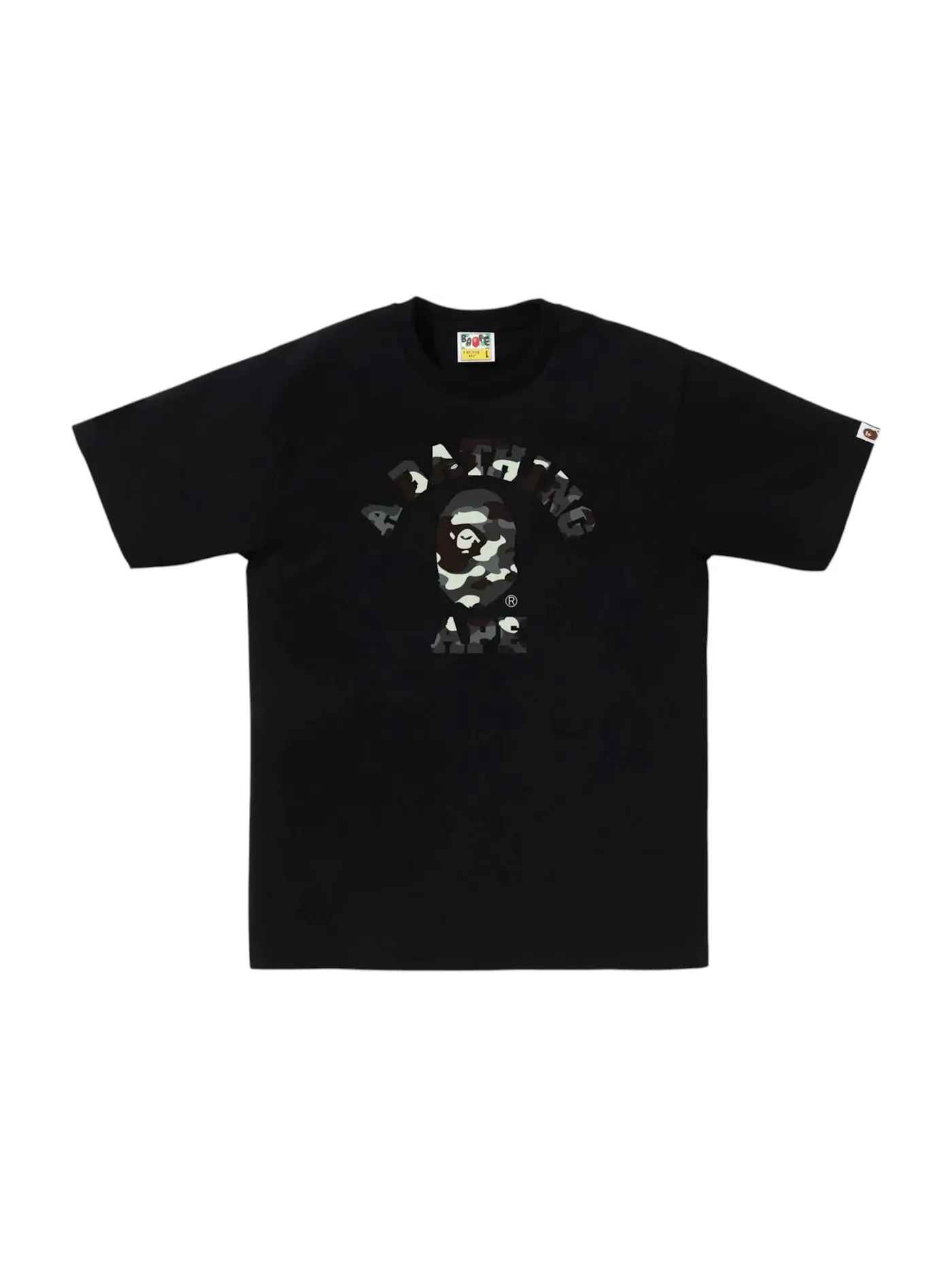Мужская футболка с принтом BAPE City Camo College Tee (FW25) BAPE — изображение 1 из 1, черный