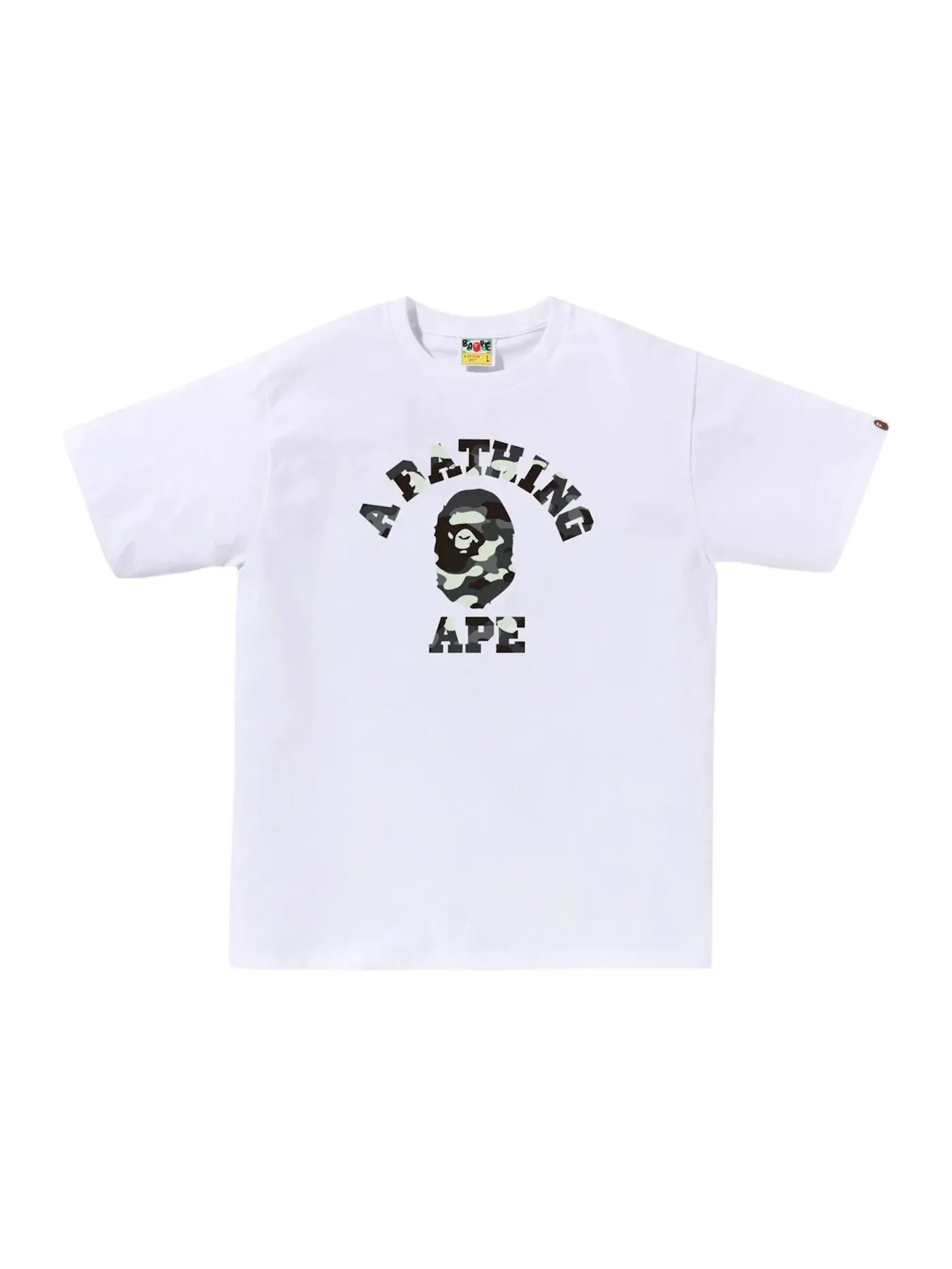Мужская футболка с принтом BAPE City Camo College Tee (FW25) BAPE — изображение 1 из 1, белый