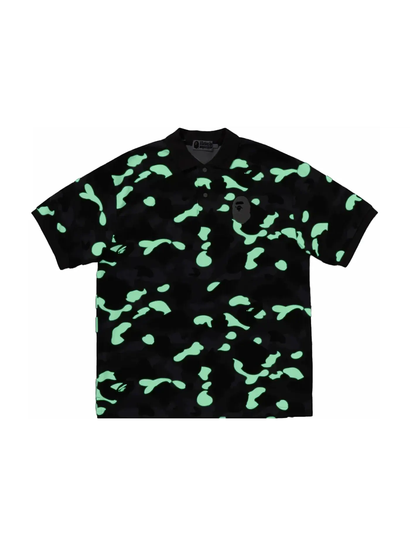 Мужское поло с камуфляжным принтом BAPE — изображение 2 из 2, черный