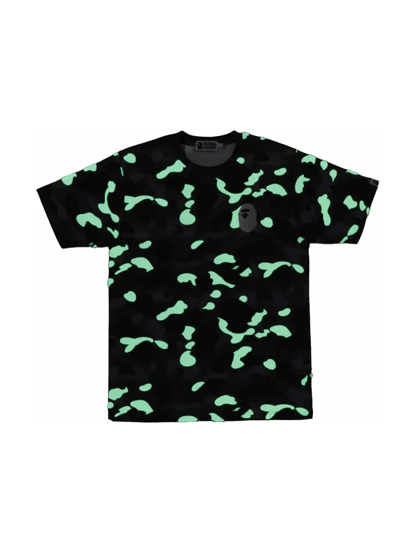 Мужская футболка с принтом BAPE City Camo Large Ape Head Tee BAPE — изображение 2 из 2, черный