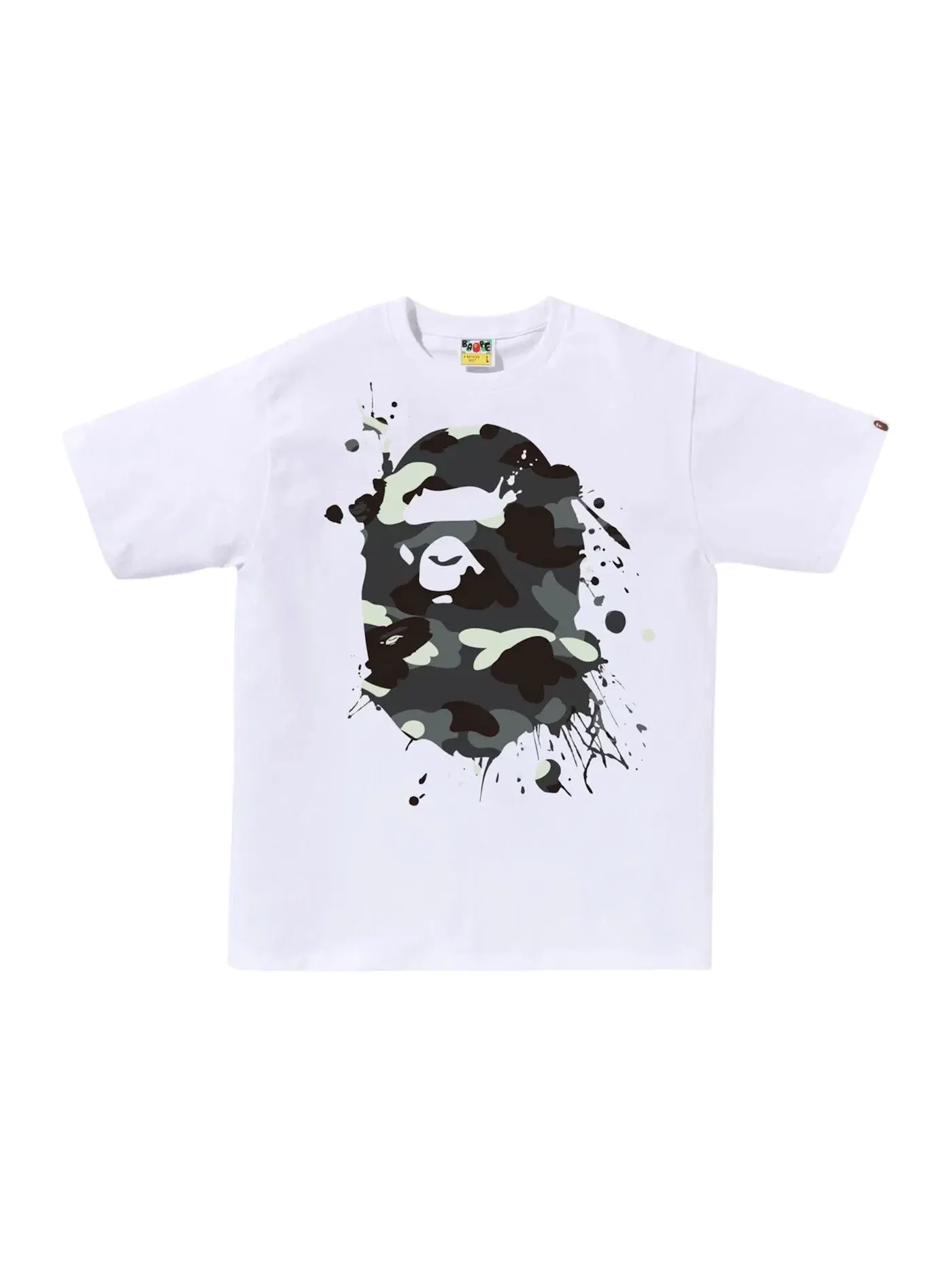 Мужская футболка с принтом BAPE City Camo Painting Ape Head Tee — изображение 1 из 1, белый