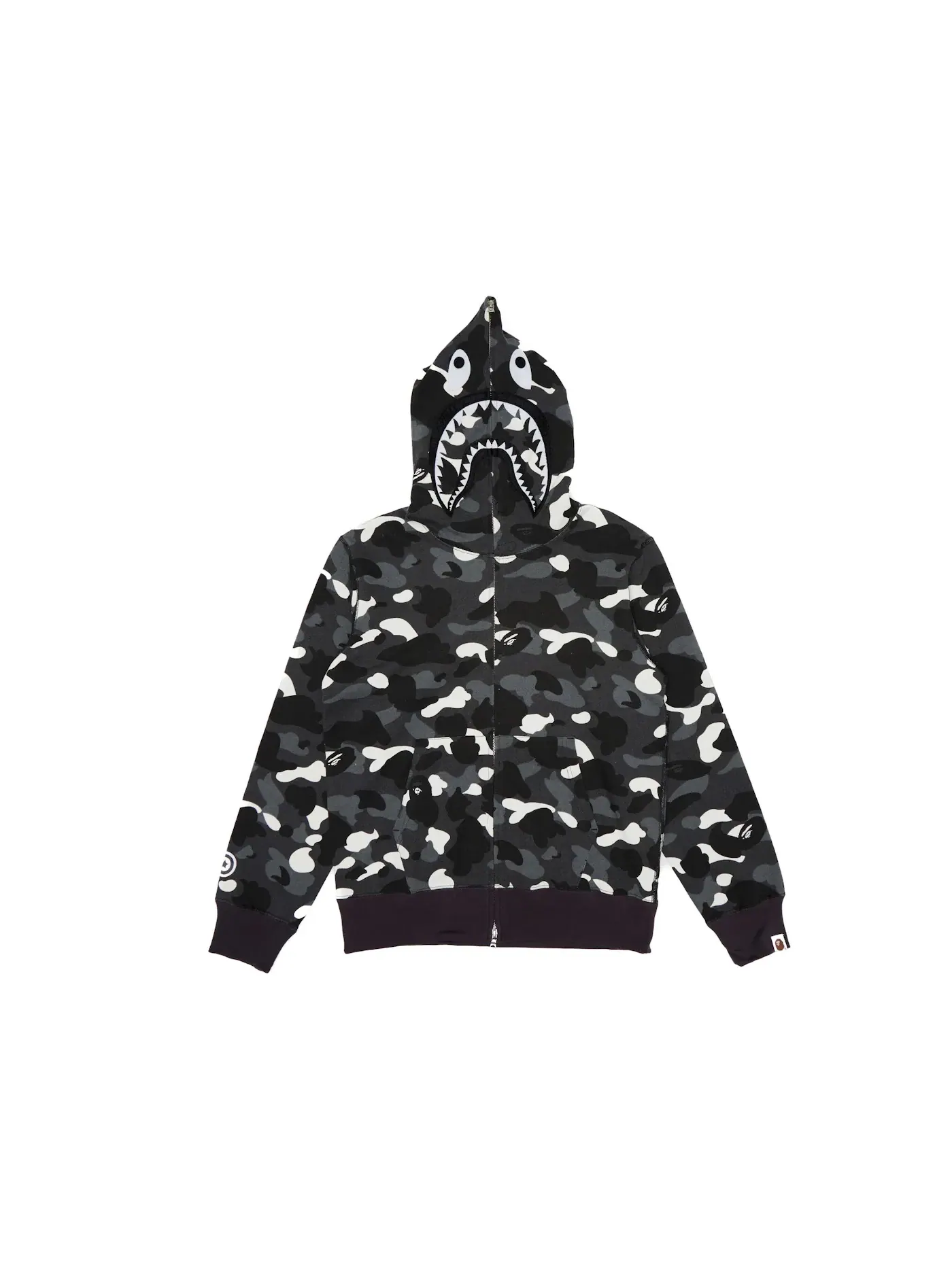 Мужская худи с капюшоном с принтом City Camo Shark BAPE — изображение 1 из 2, черный