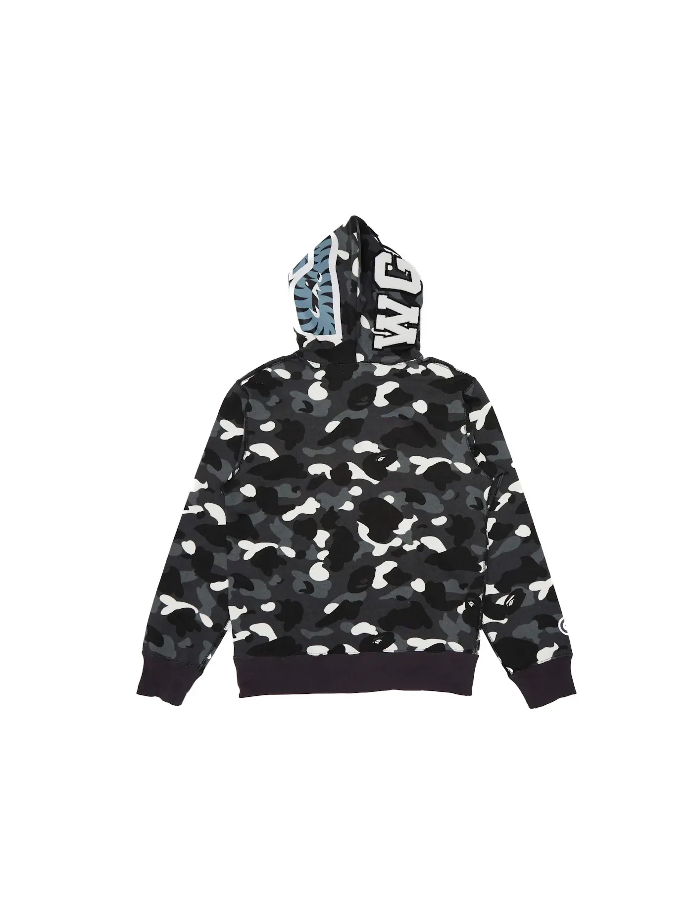 Мужская худи с капюшоном с принтом City Camo Shark BAPE — изображение 2 из 2, черный