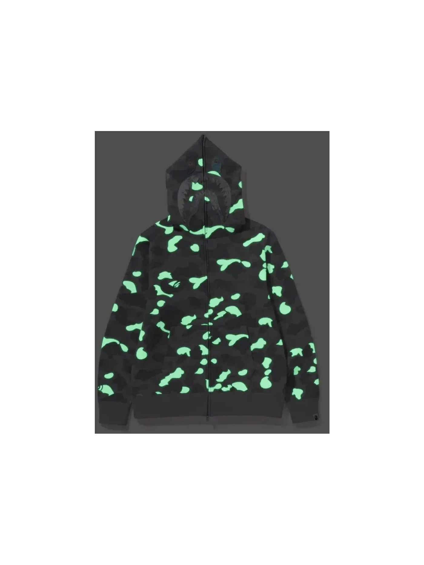 Мужская худи на молнии с камуфляжным принтом BAPE — изображение 4 из 4, черный