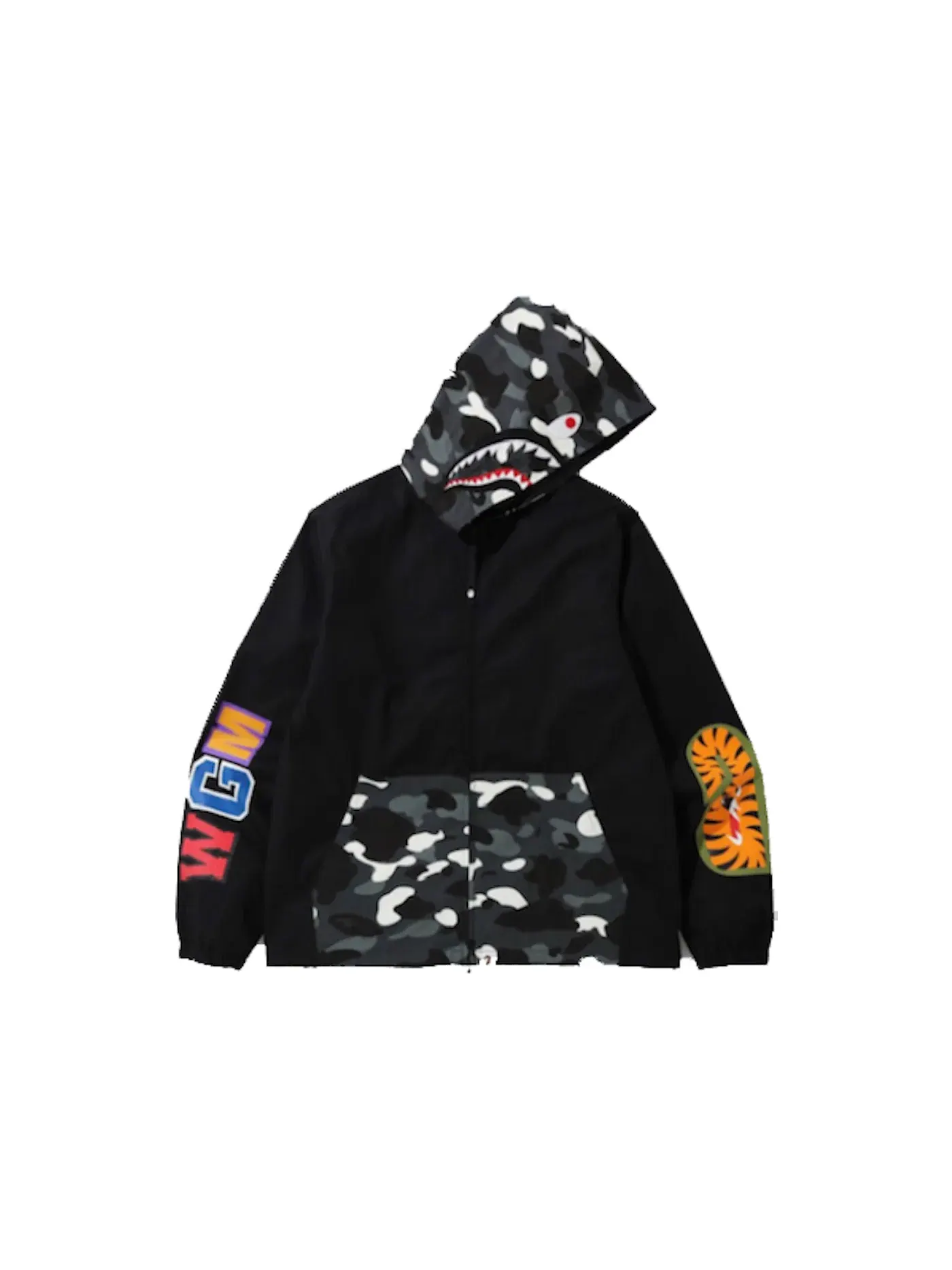 Мужская куртка-худи с камуфляжным принтом BAPE — изображение 1 из 1, черный/мульти