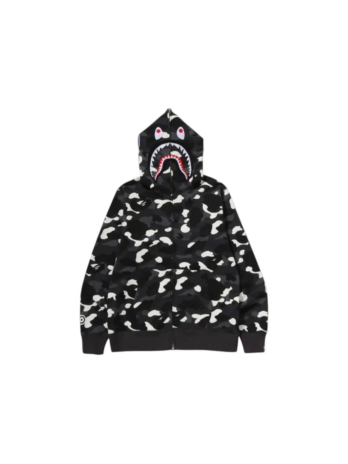 Мужская худи с камуфляжным принтом City Camo Shark BAPE — изображение 1 из 2, черный