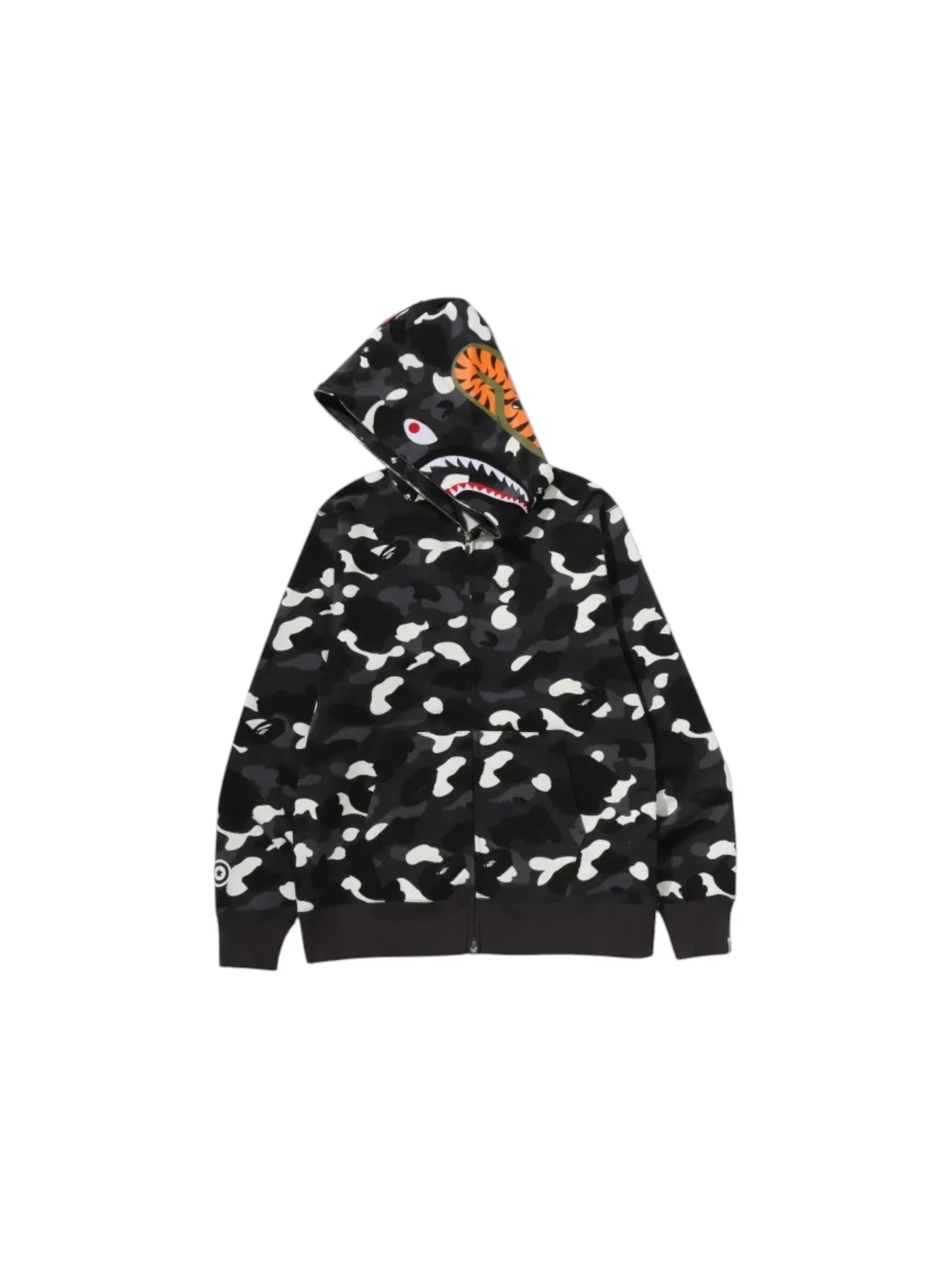 Мужская худи с камуфляжным принтом City Camo Shark BAPE — изображение 2 из 2, черный