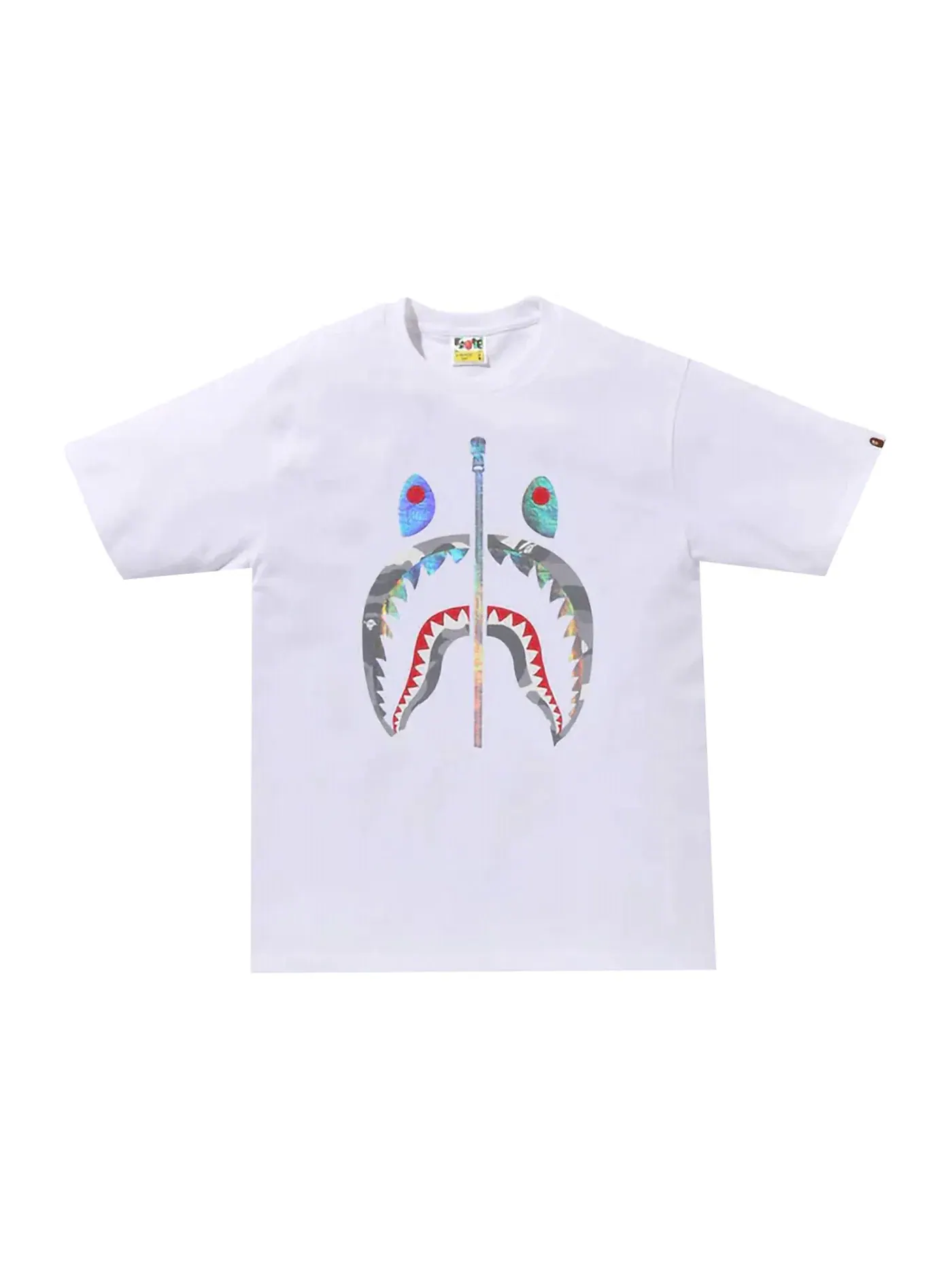 Мужская футболка с принтом BAPE City Camo Shark Tee BAPE — изображение 1 из 1, белый/серый
