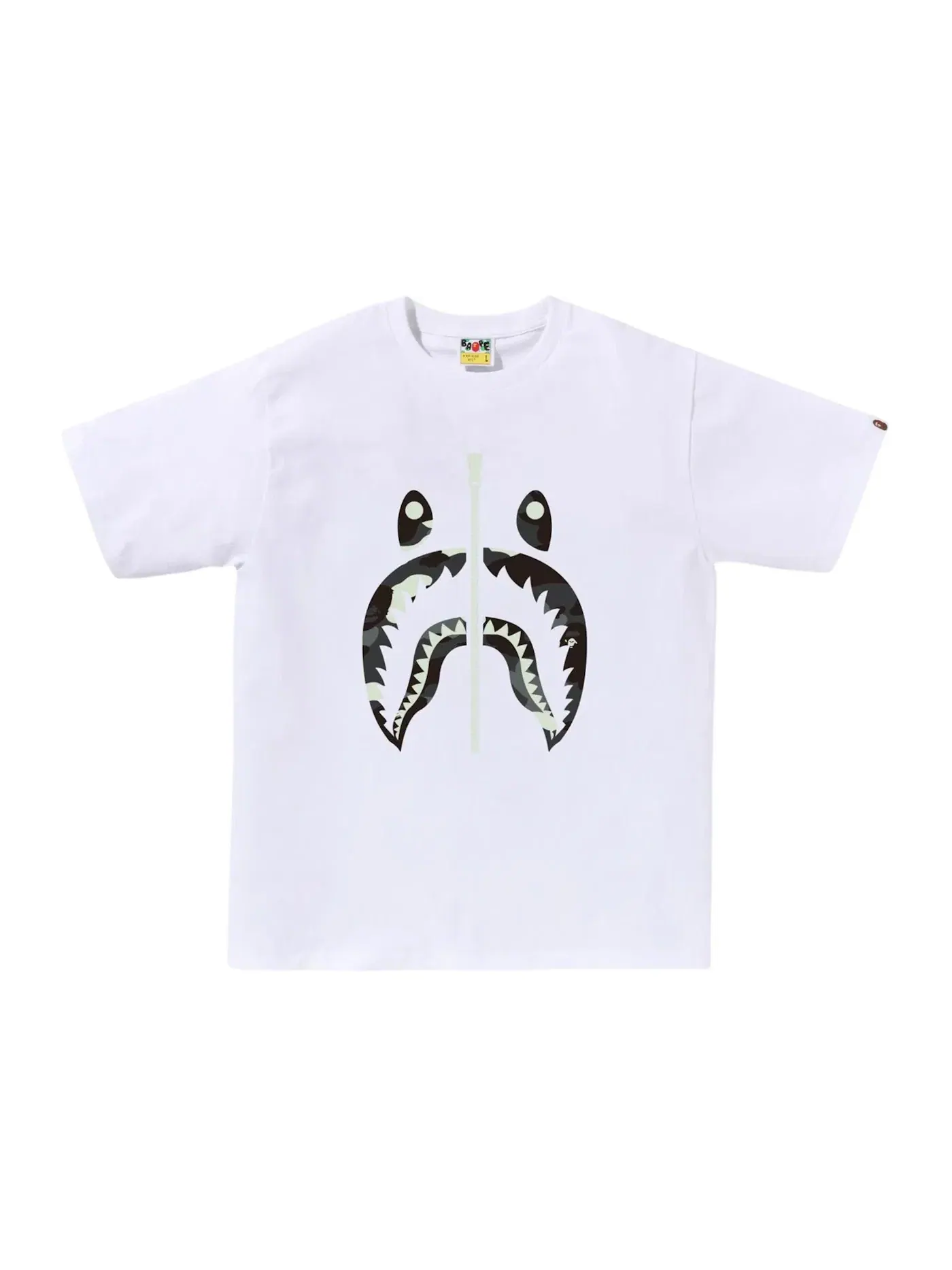 Мужская футболка с принтом BAPE City Camo Shark Tee (SS25) BAPE — изображение 1 из 1, белый