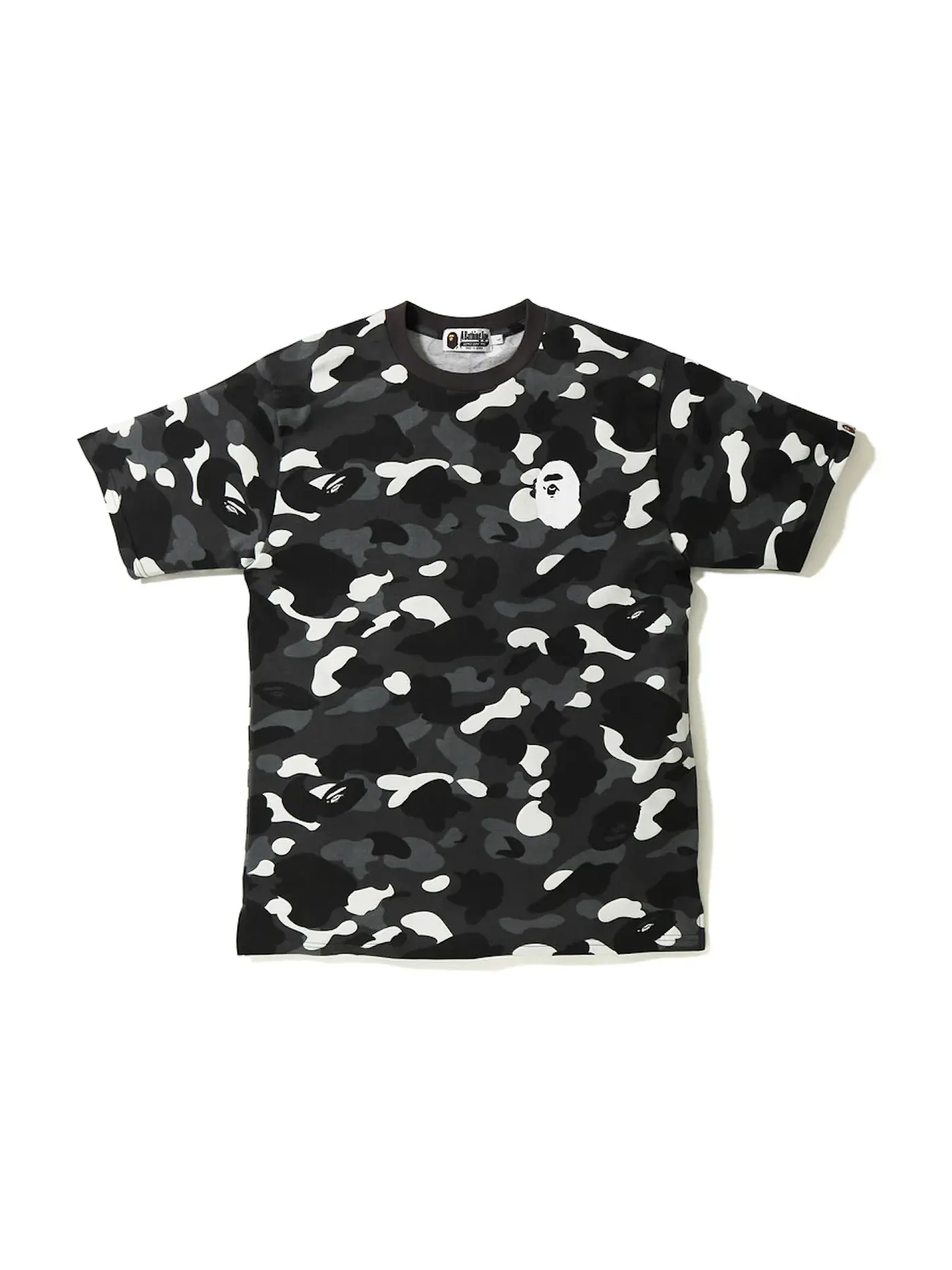 Мужская футболка с камуфляжным принтом BAPE — изображение 1 из 2, черный
