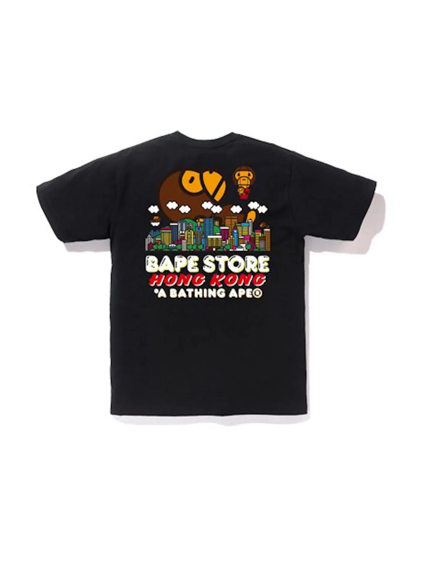 Мужская футболка с принтом BAPE City Hong Kong Milo Tee — изображение 2 из 2, черный