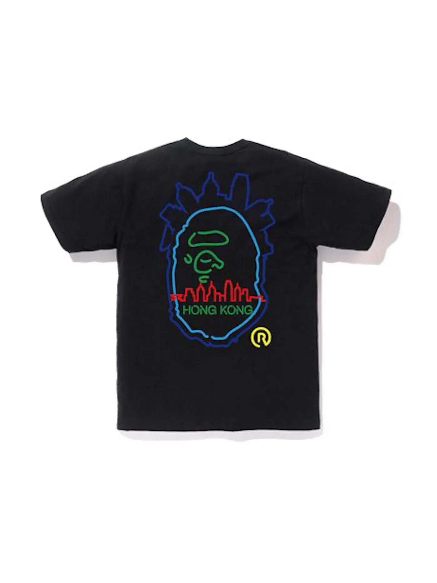 Мужская футболка с принтом BAPE City Hong Kong Outline Tee BAPE — изображение 2 из 2, черный