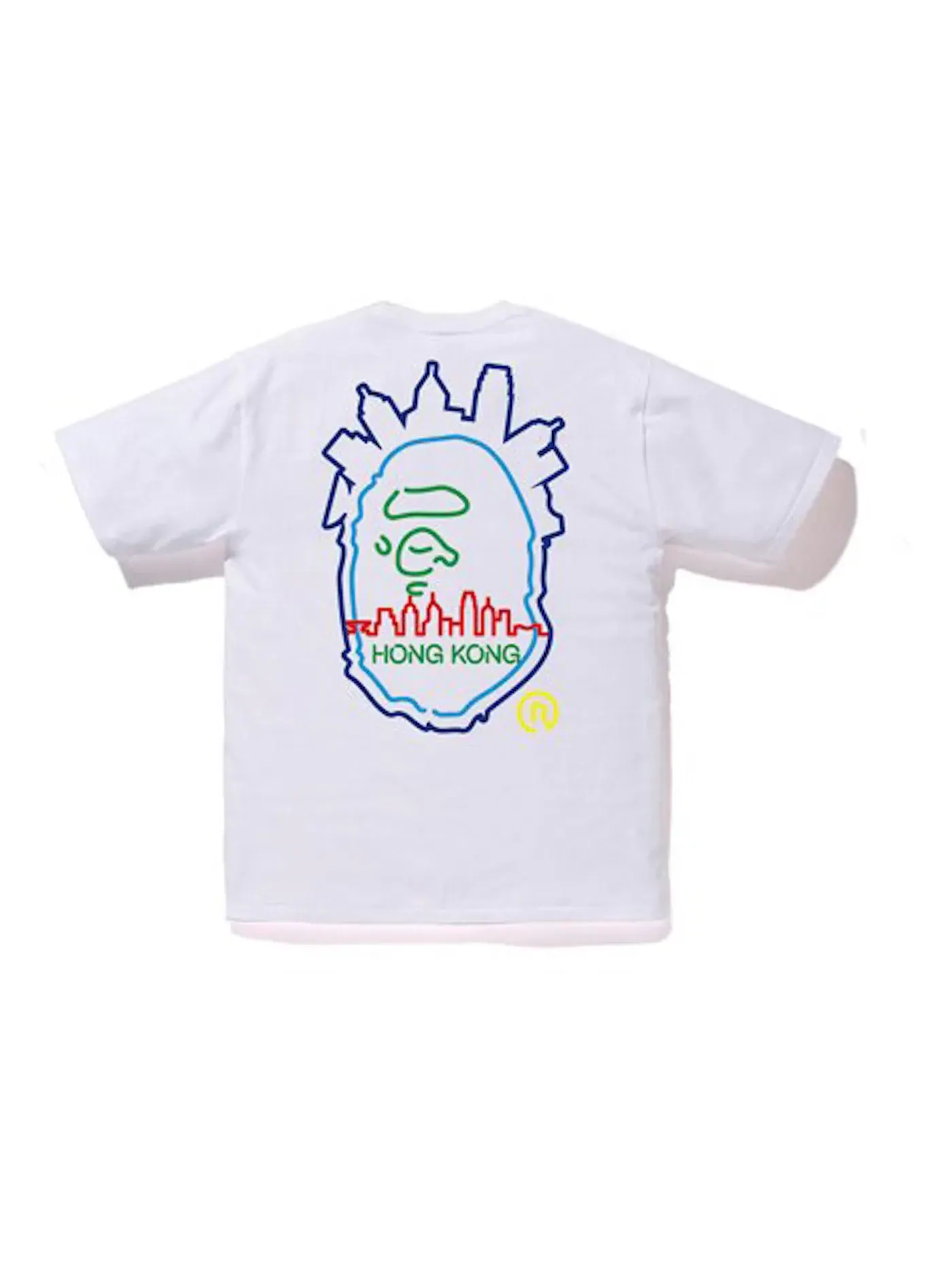 Мужская футболка BAPE City Hong Kong Outline Tee — изображение 2 из 2, белый