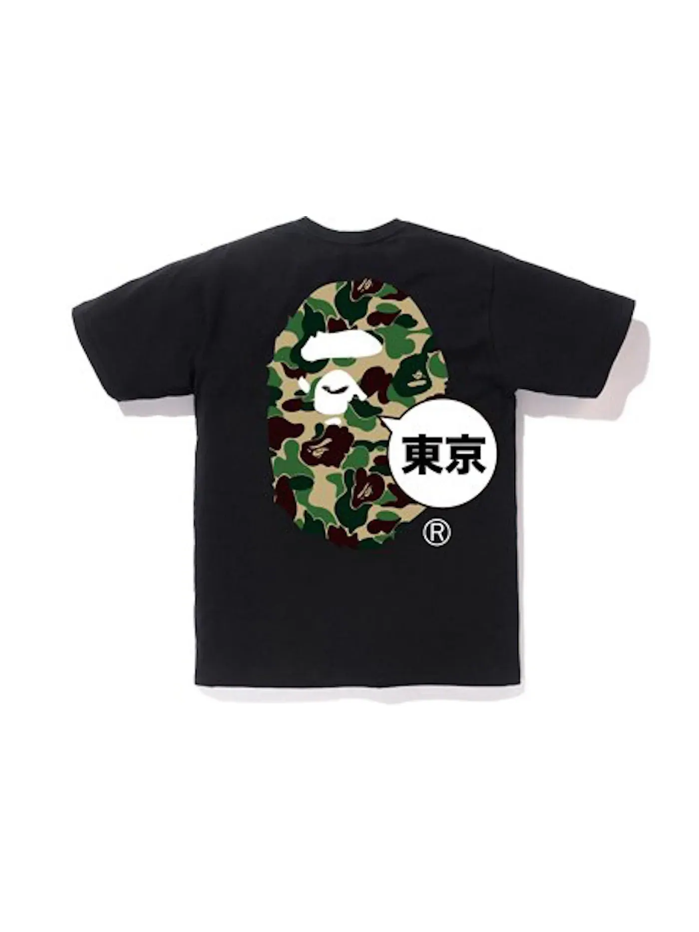 Мужская футболка с принтом City Tokyo ABC Camo BAPE — изображение 2 из 2, черный