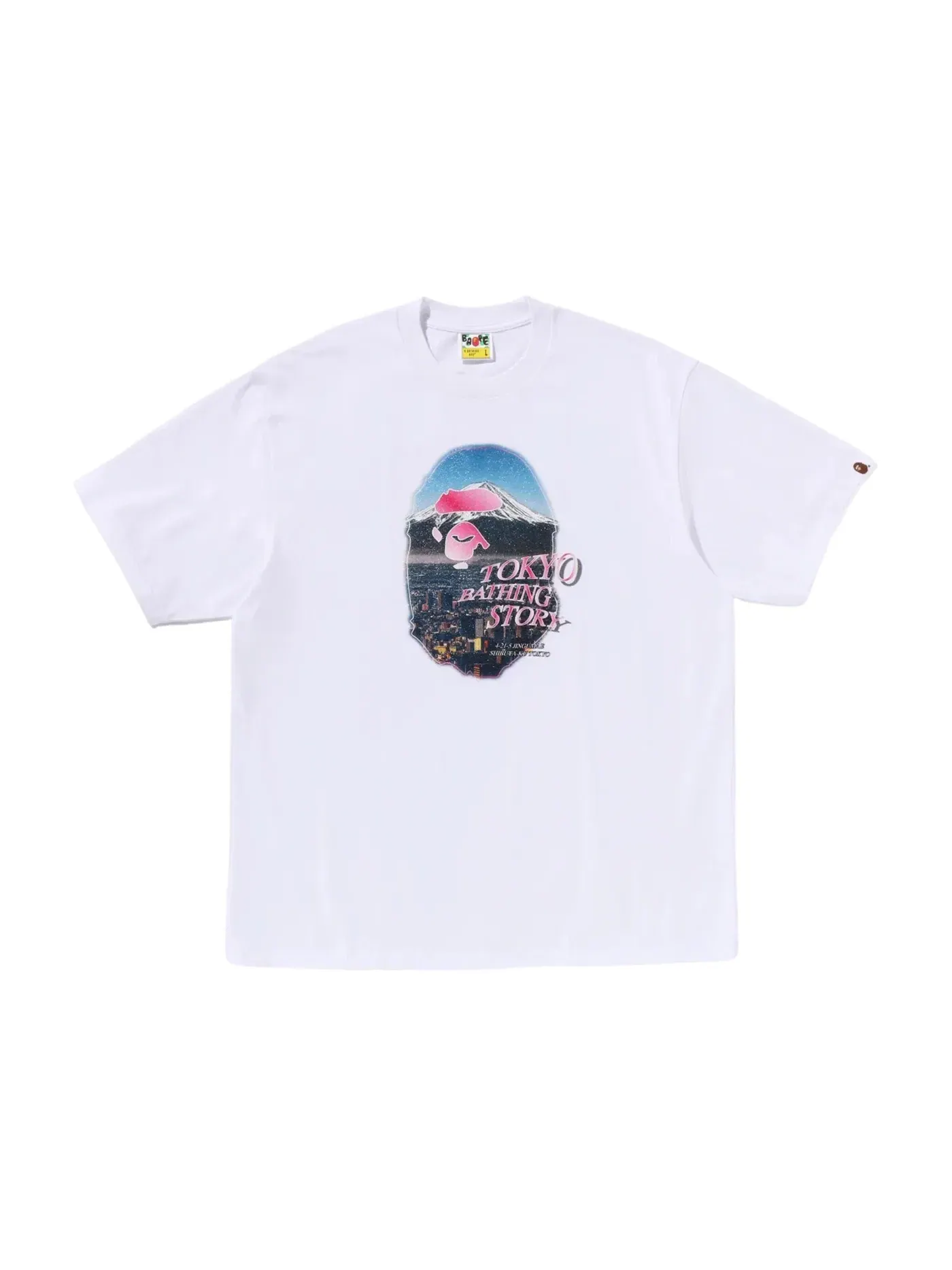 Мужская футболка свободного кроя Cityscape Ape Head BAPE — изображение 1 из 1, белый