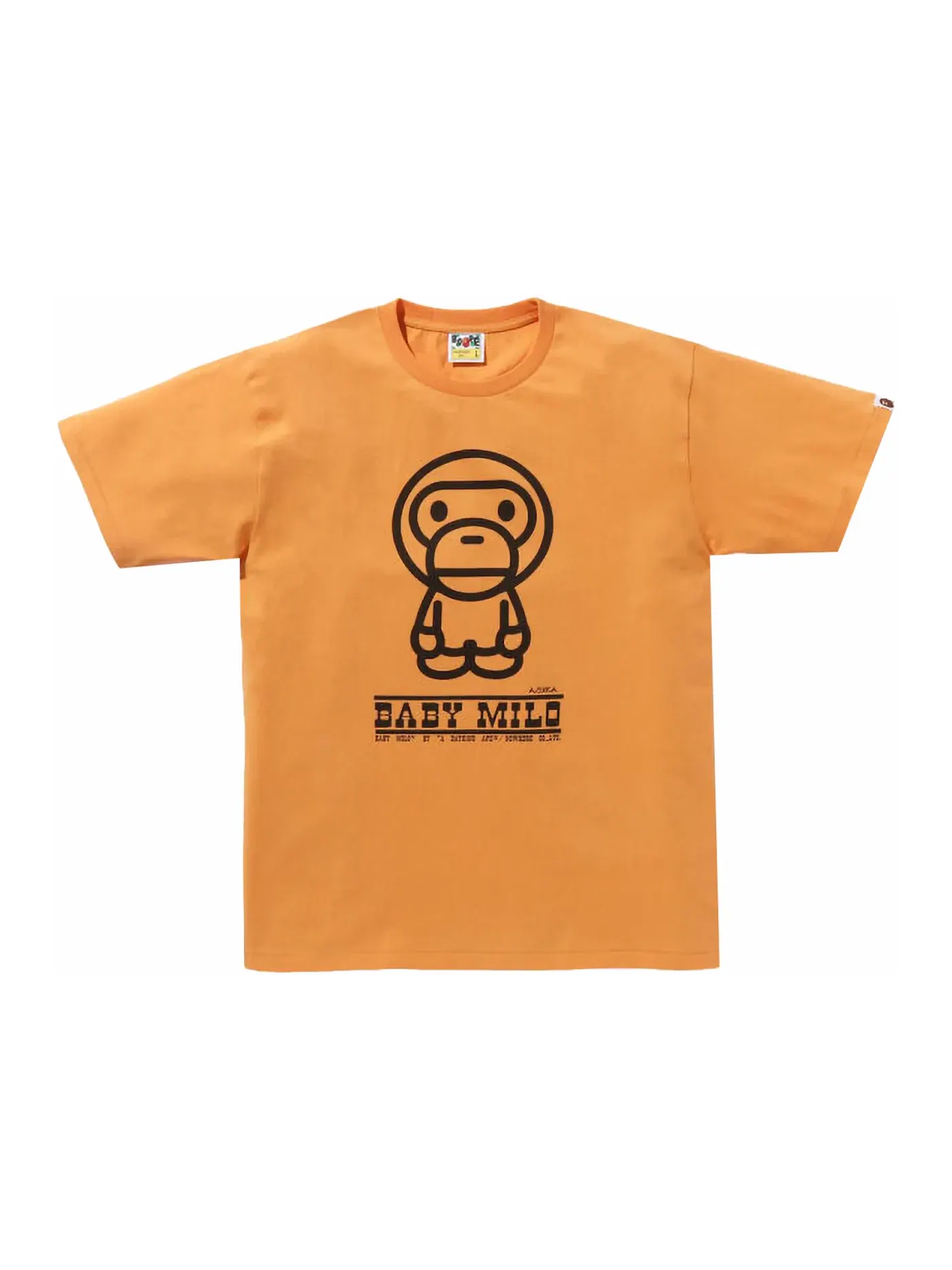 Мужская футболка с принтом BAPE Classic Baby Milo Tee BAPE — изображение 1 из 2, оранжевый