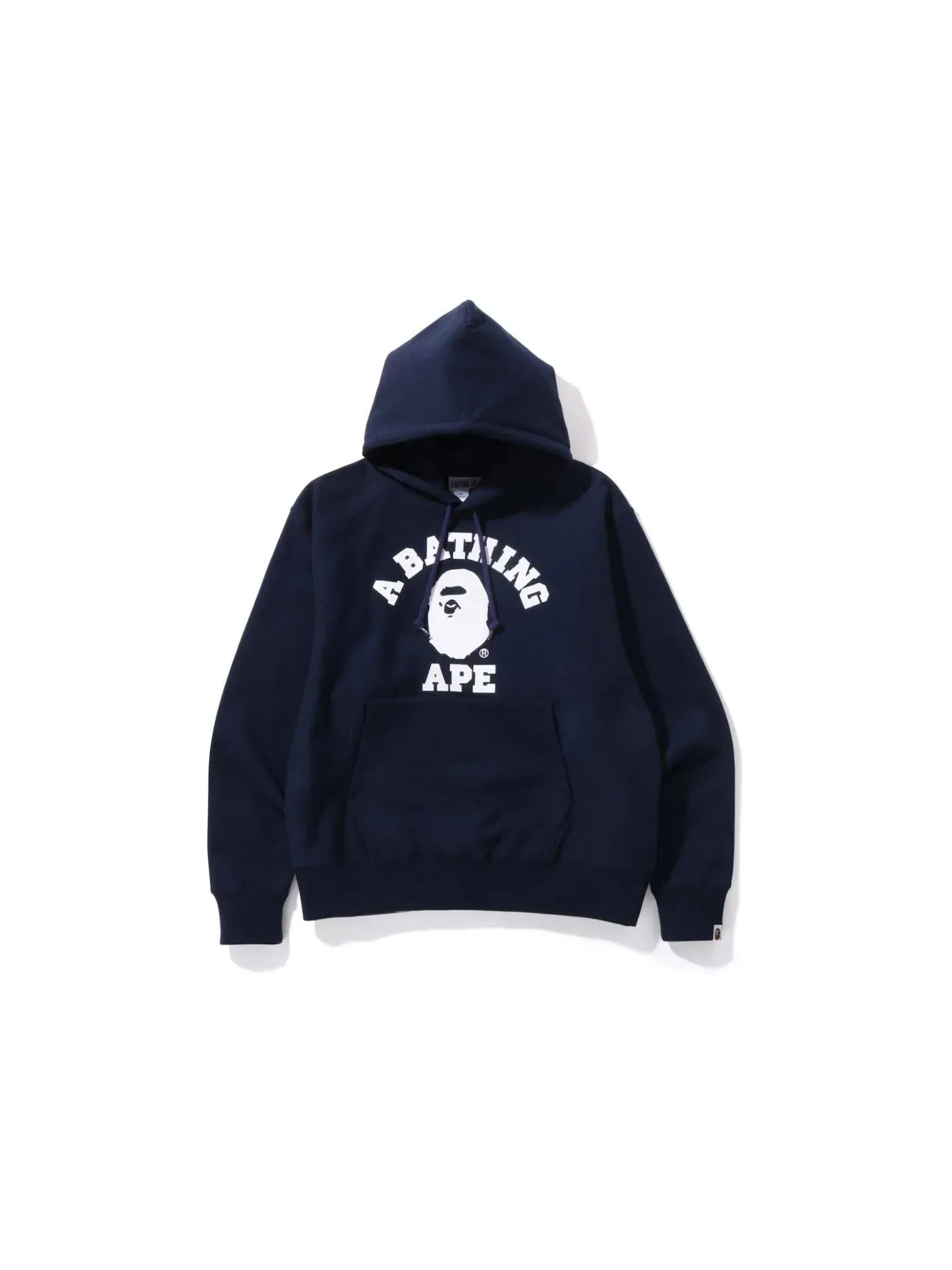 Мужской пуловер-худи свободного кроя Classic College BAPE — изображение 1 из 1, темно-синий