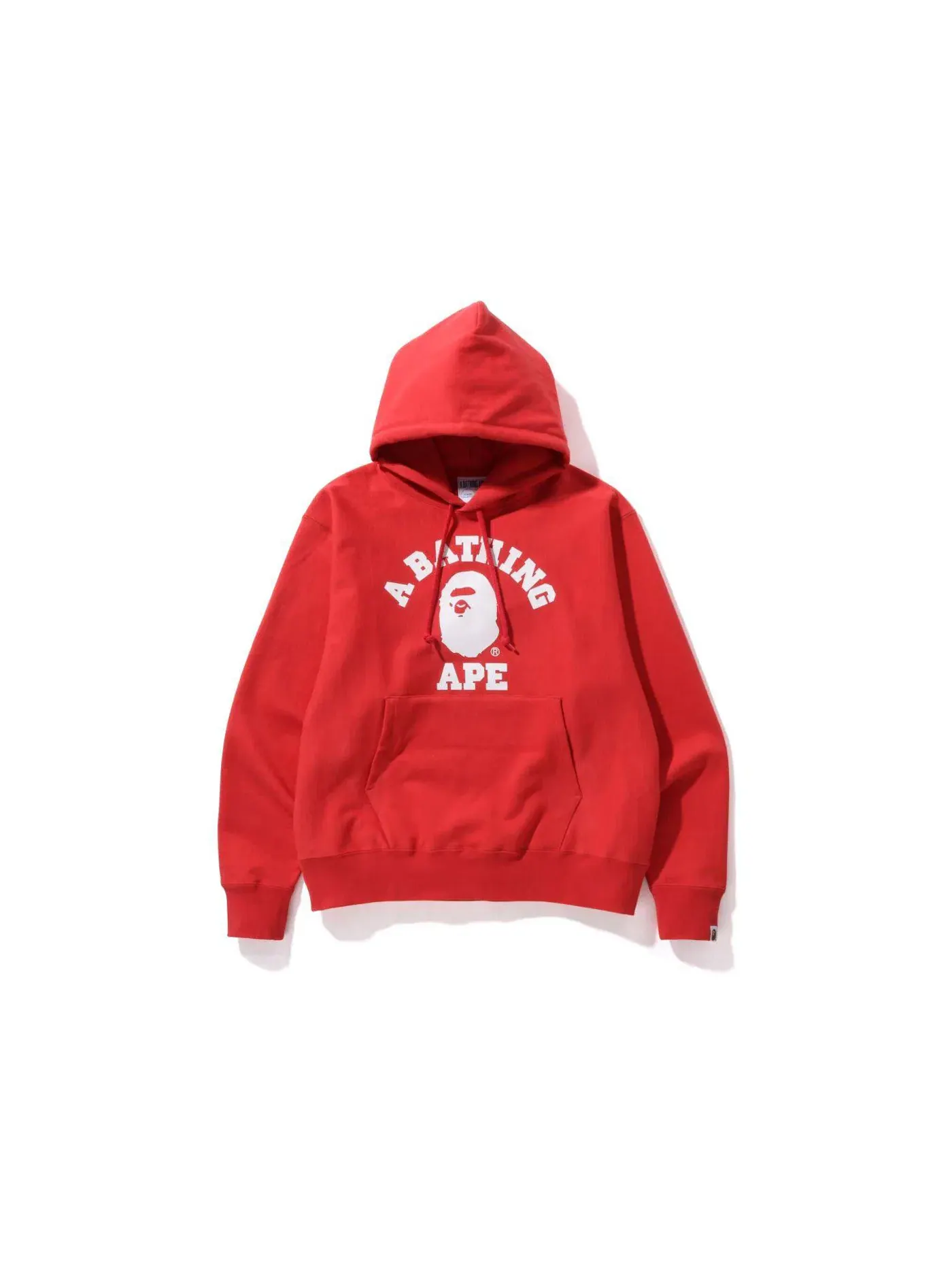 Мужской пуловер с капюшоном свободного кроя Classic College BAPE — изображение 1 из 1, красный