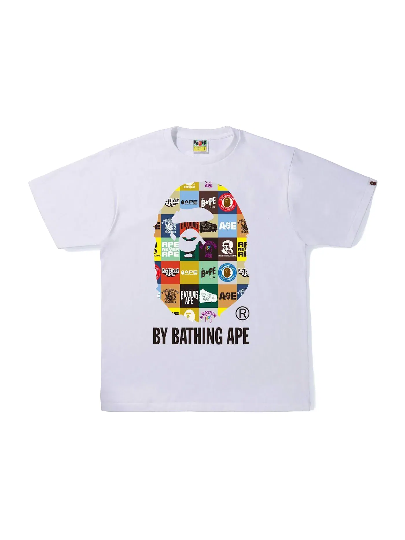 Мужская футболка с принтом BAPE Classic Logo Ape Head Tee — изображение 1 из 1, белый