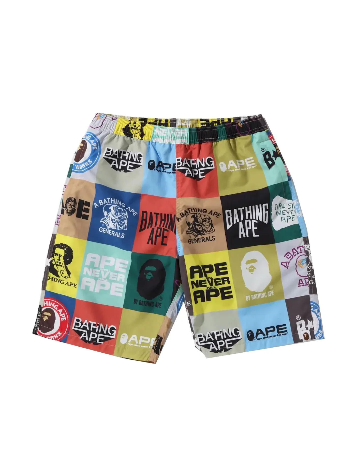 Мужские шорты с принтом BAPE Classic Logo Beach Shorts BAPE — изображение 1 из 2, мульти