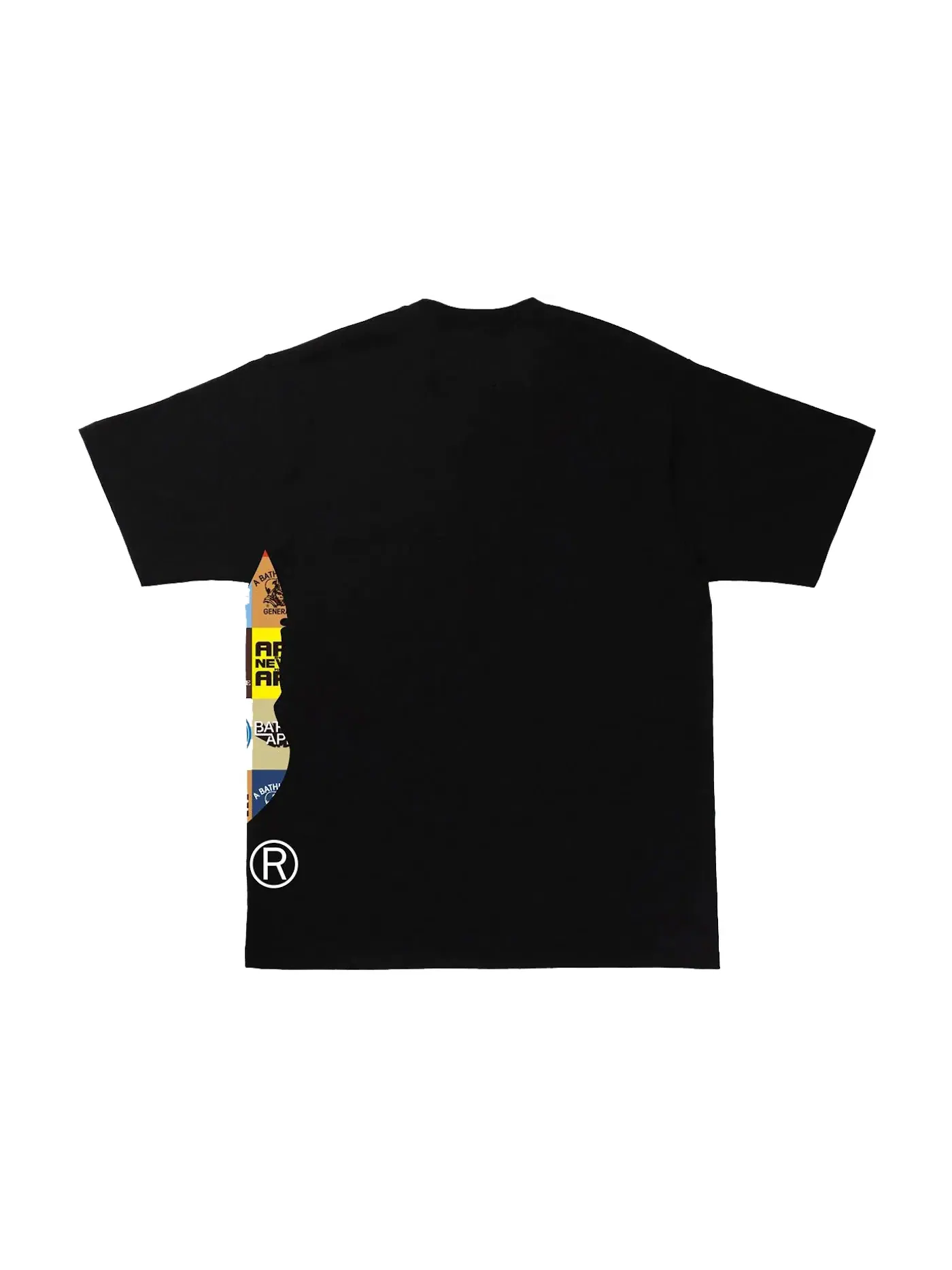 Мужская футболка с принтом Classic Logo Side Big Ape Head BAPE — изображение 2 из 2, черный