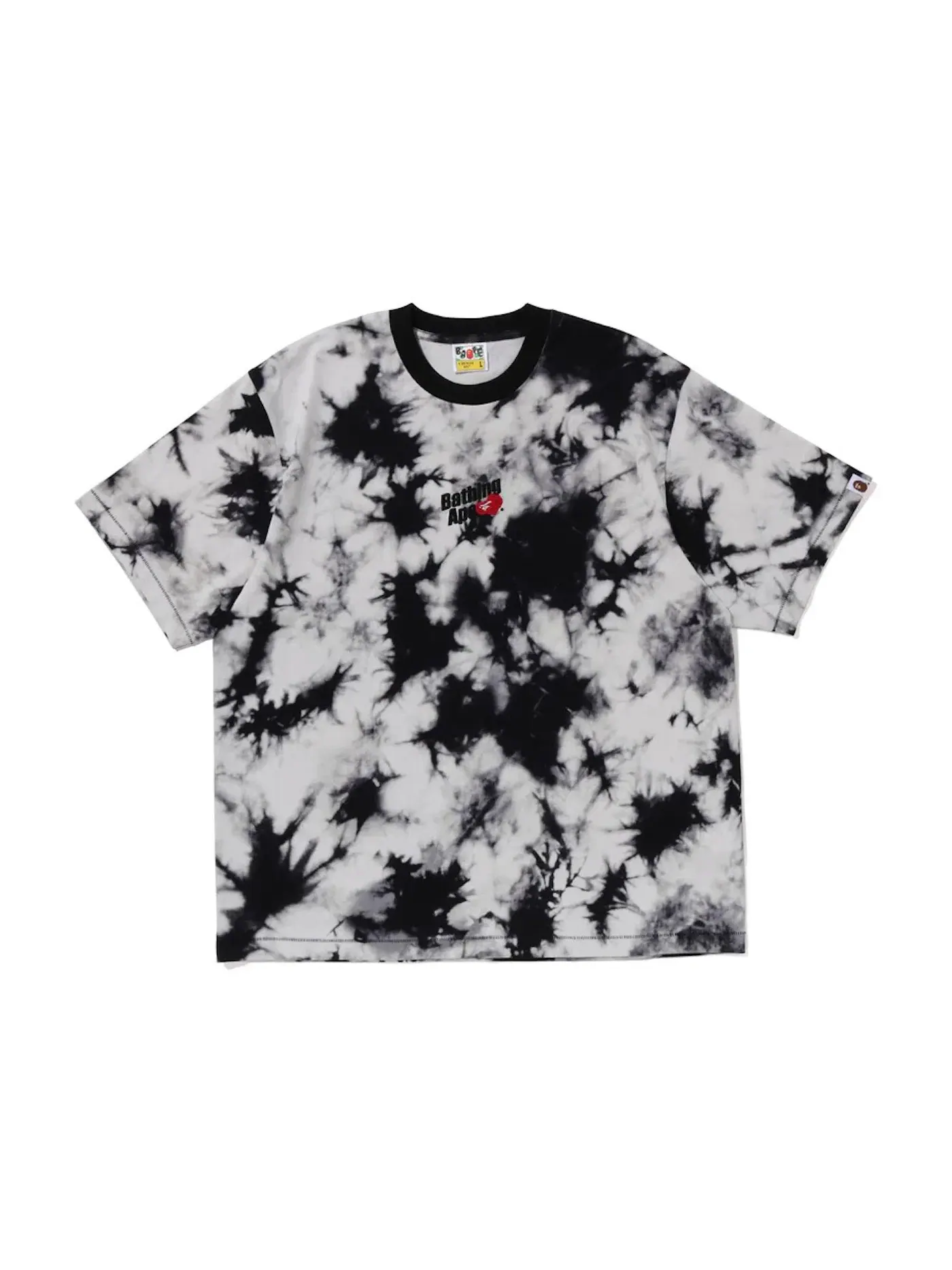 Мужская футболка с принтом BAPE Cloud Head Bleach Dye Tee BAPE — изображение 1 из 1, черный