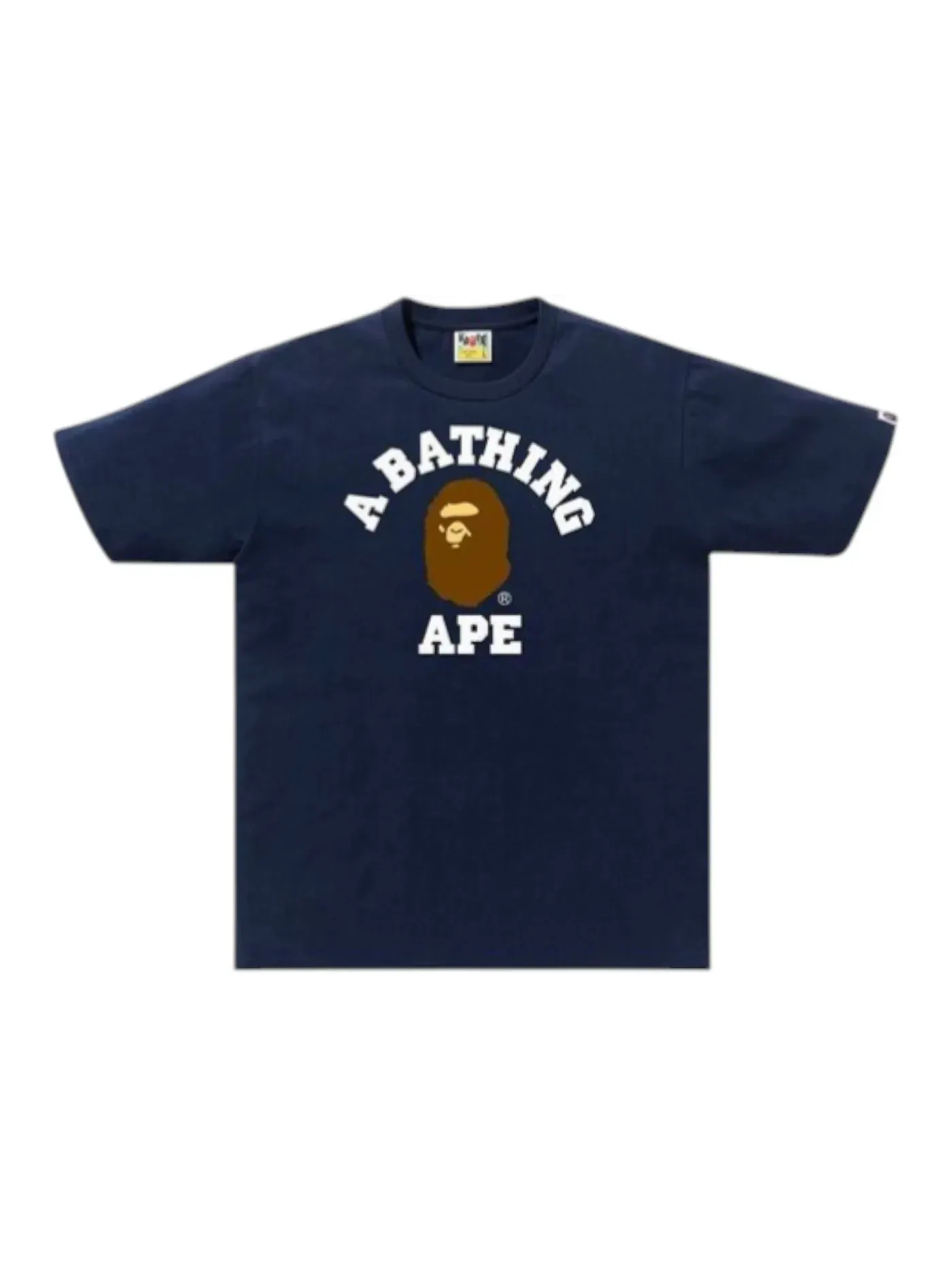 Мужская футболка с принтом BAPE College 1I80110001 Tee BAPE — изображение 1 из 1, темно-синий