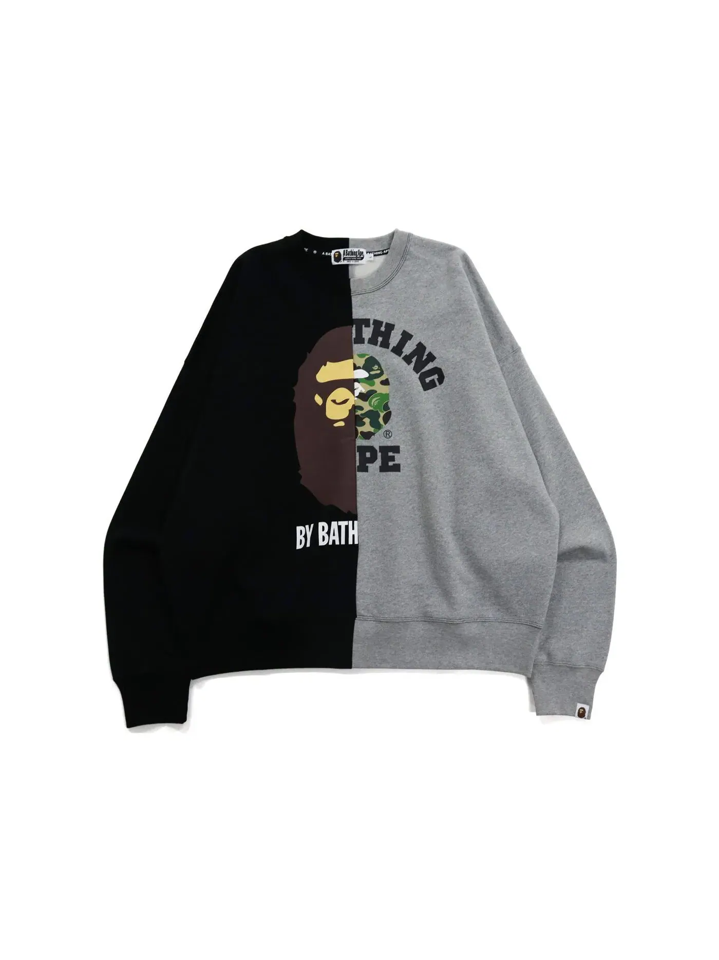 Мужской свитшот свободного кроя College & By Bathing BAPE — изображение 1 из 1, черный