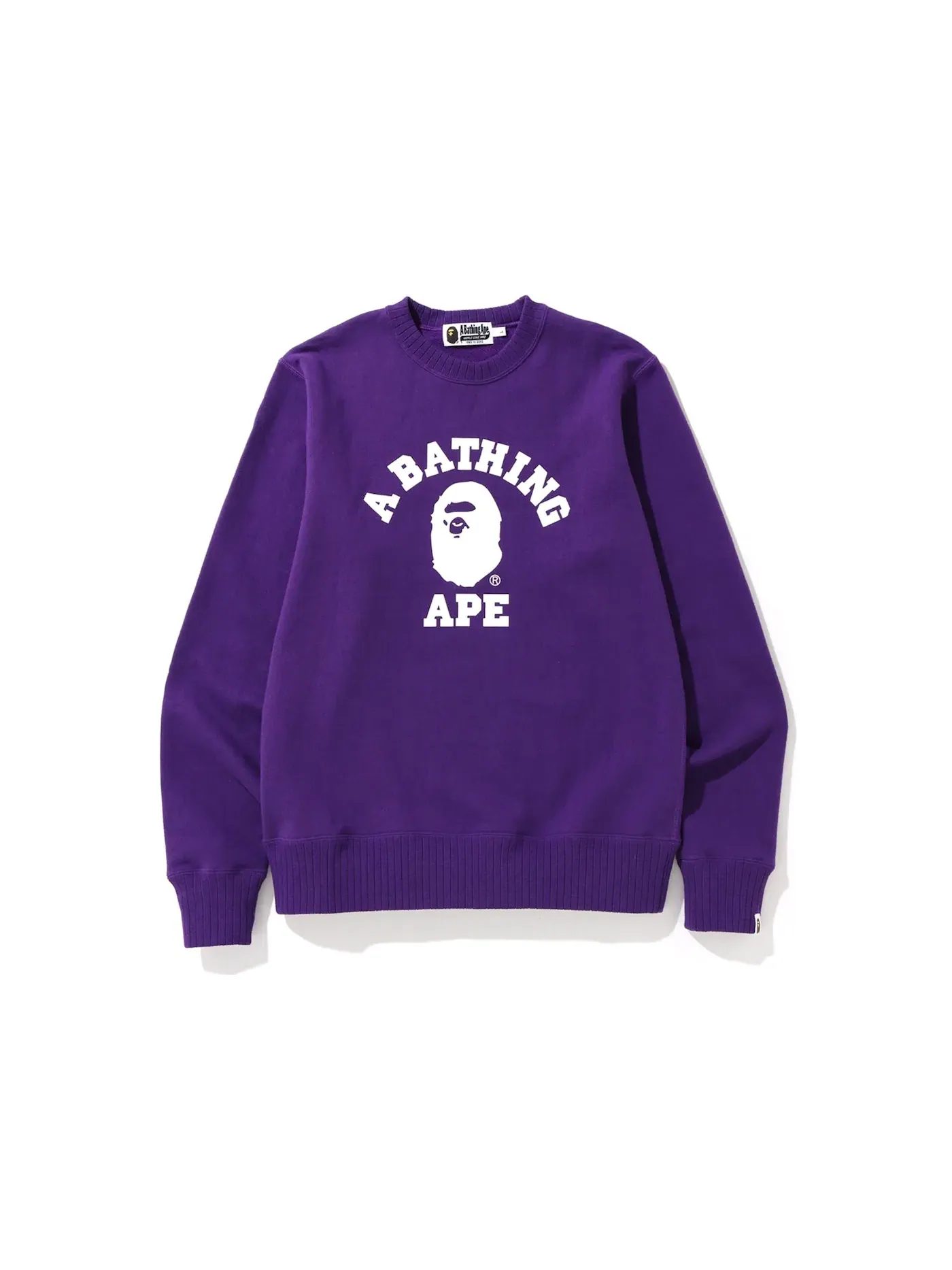 Мужской свитшот с принтом College BAPE — изображение 1 из 2, фиолетовый