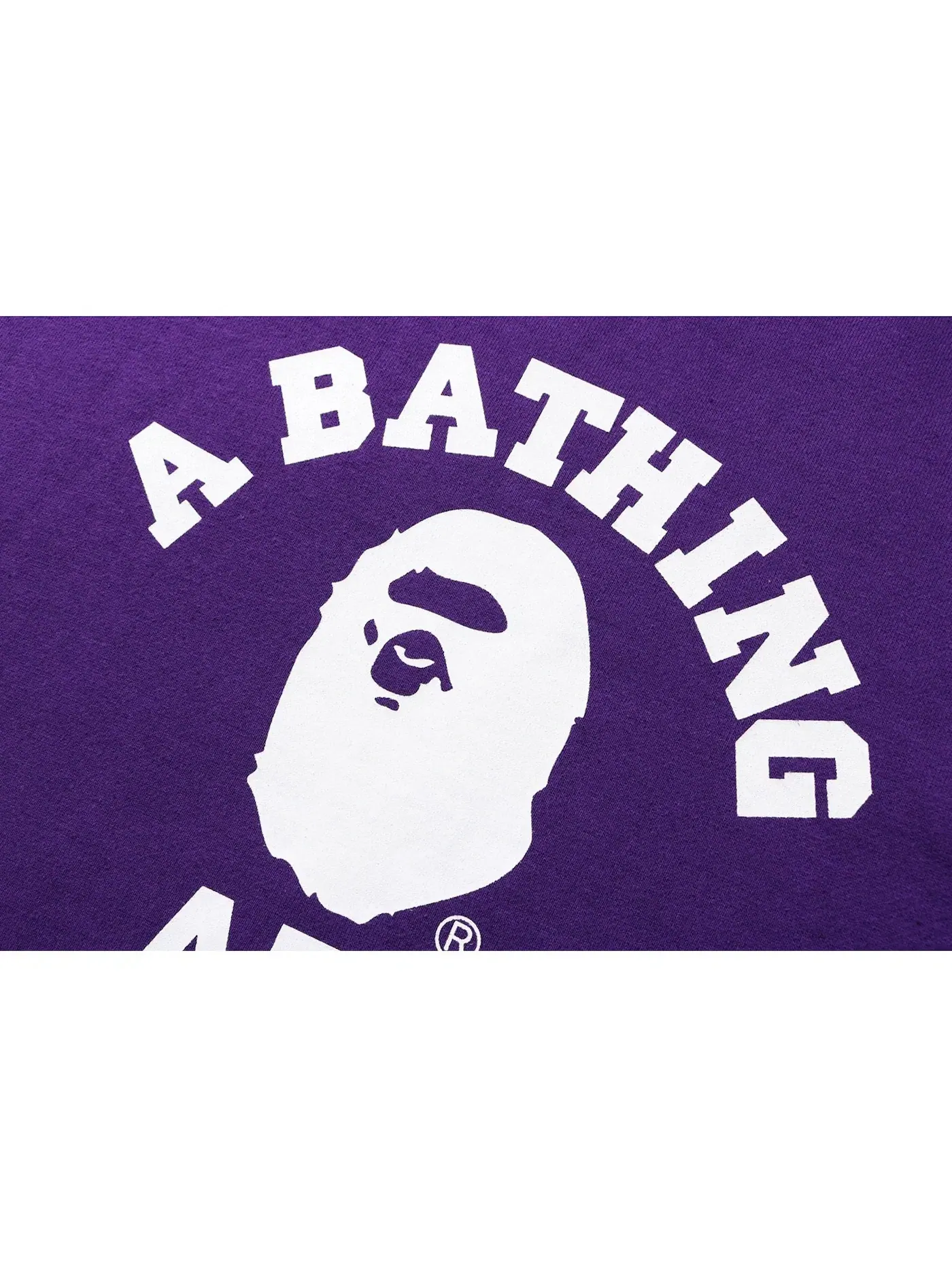 Мужской свитшот с принтом College BAPE — изображение 2 из 2, фиолетовый