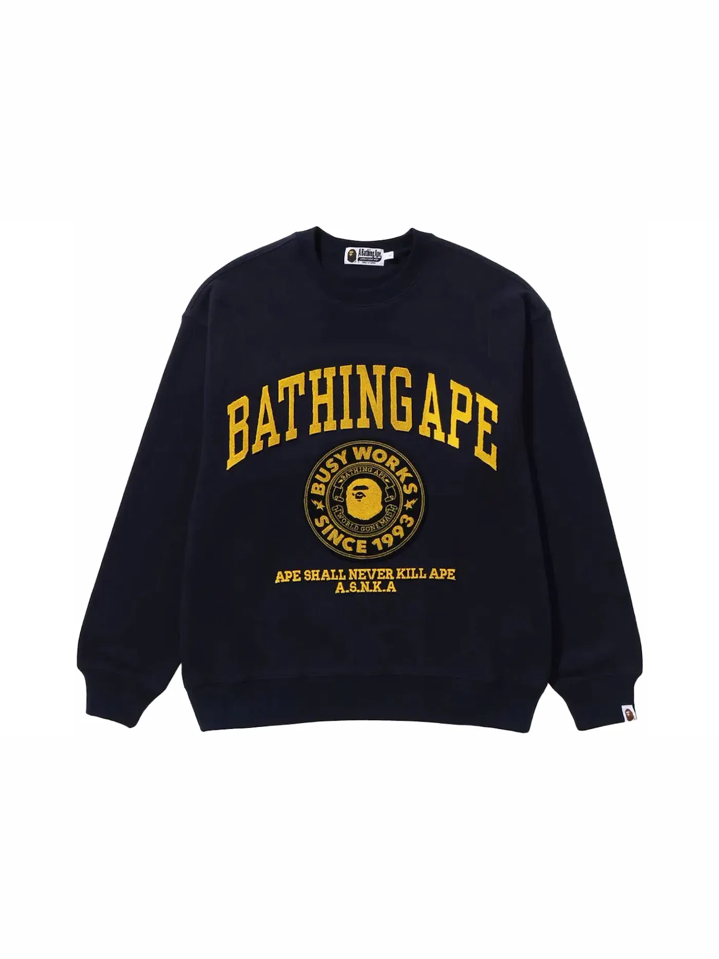 Мужской свитшот с принтом College Graphic BAPE — изображение 1 из 1, темно-синий
