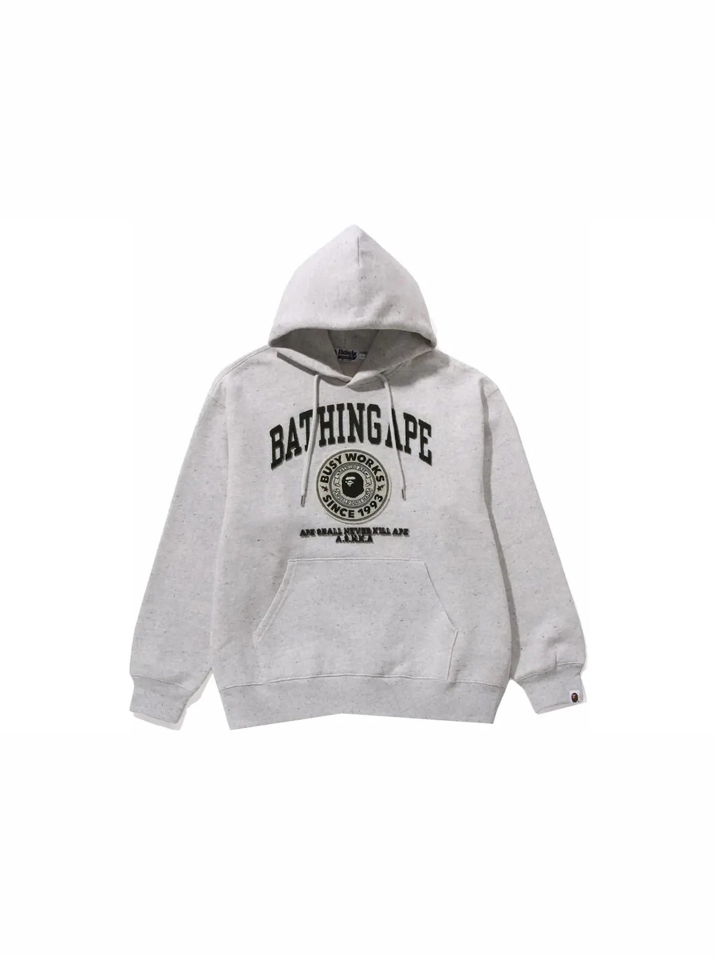 Мужской пуловер с капюшоном с принтом BAPE Hoodie — изображение 1 из 1, серый