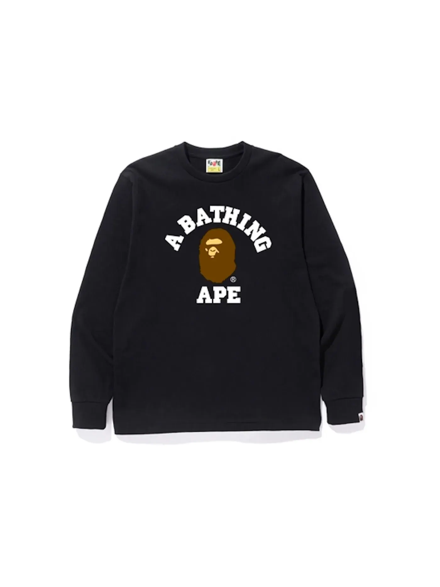 Мужская футболка с длинным рукавом BAPE — изображение 1 из 1, черный