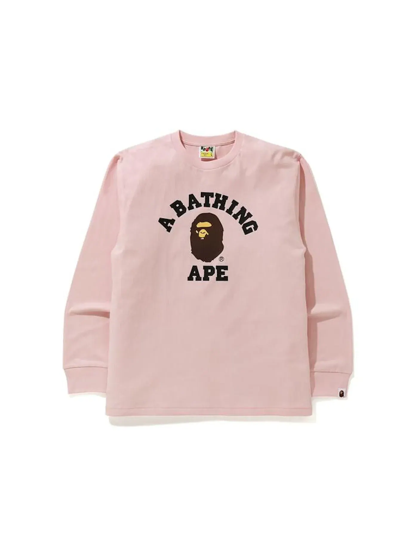 Мужская футболка с длинным рукавом BAPE L/S Tee BAPE — изображение 1 из 1, розовый