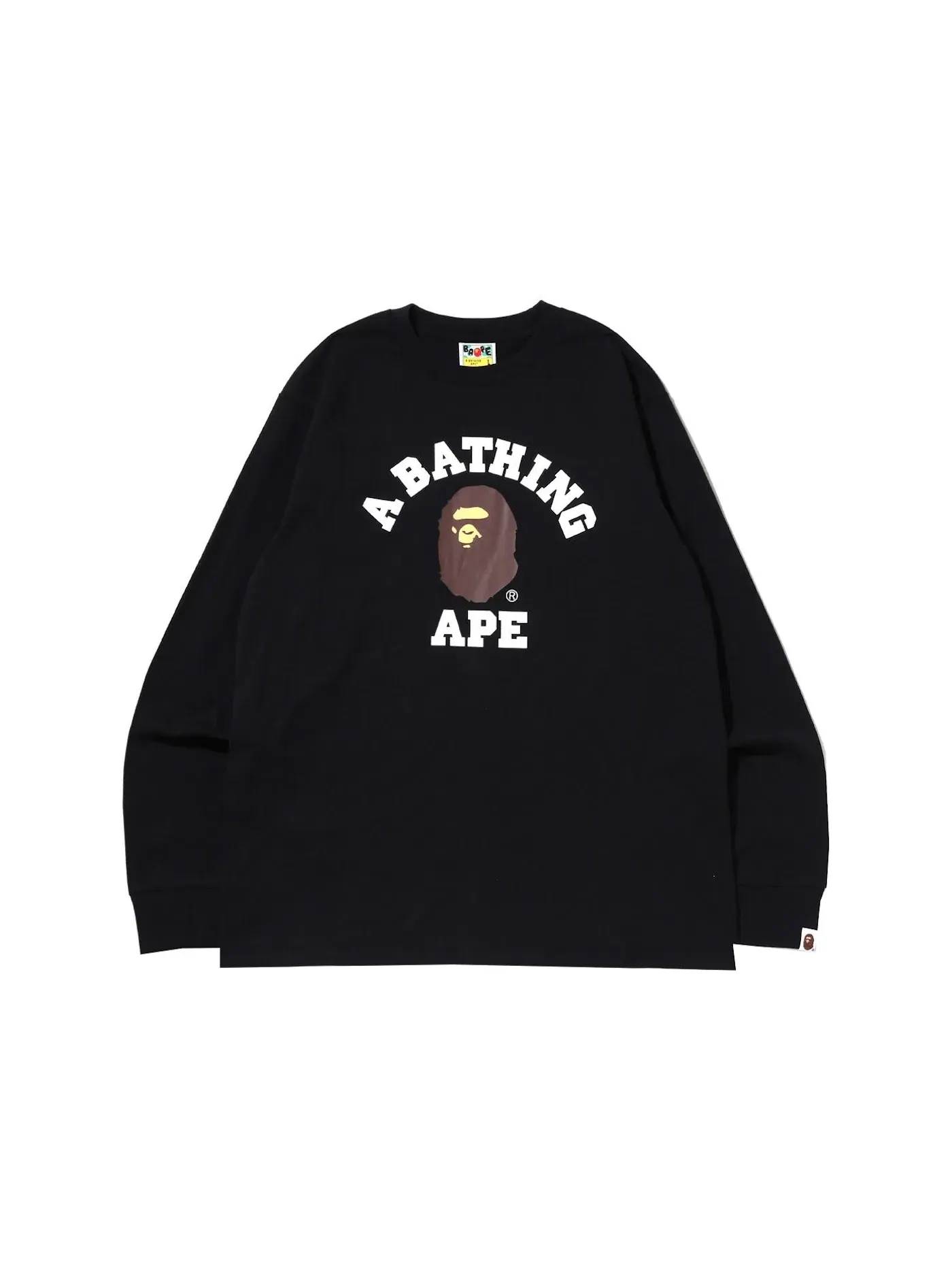 Мужская футболка с длинным рукавом BAPE College L/S Tee (SS22) — изображение 1 из 1, черный