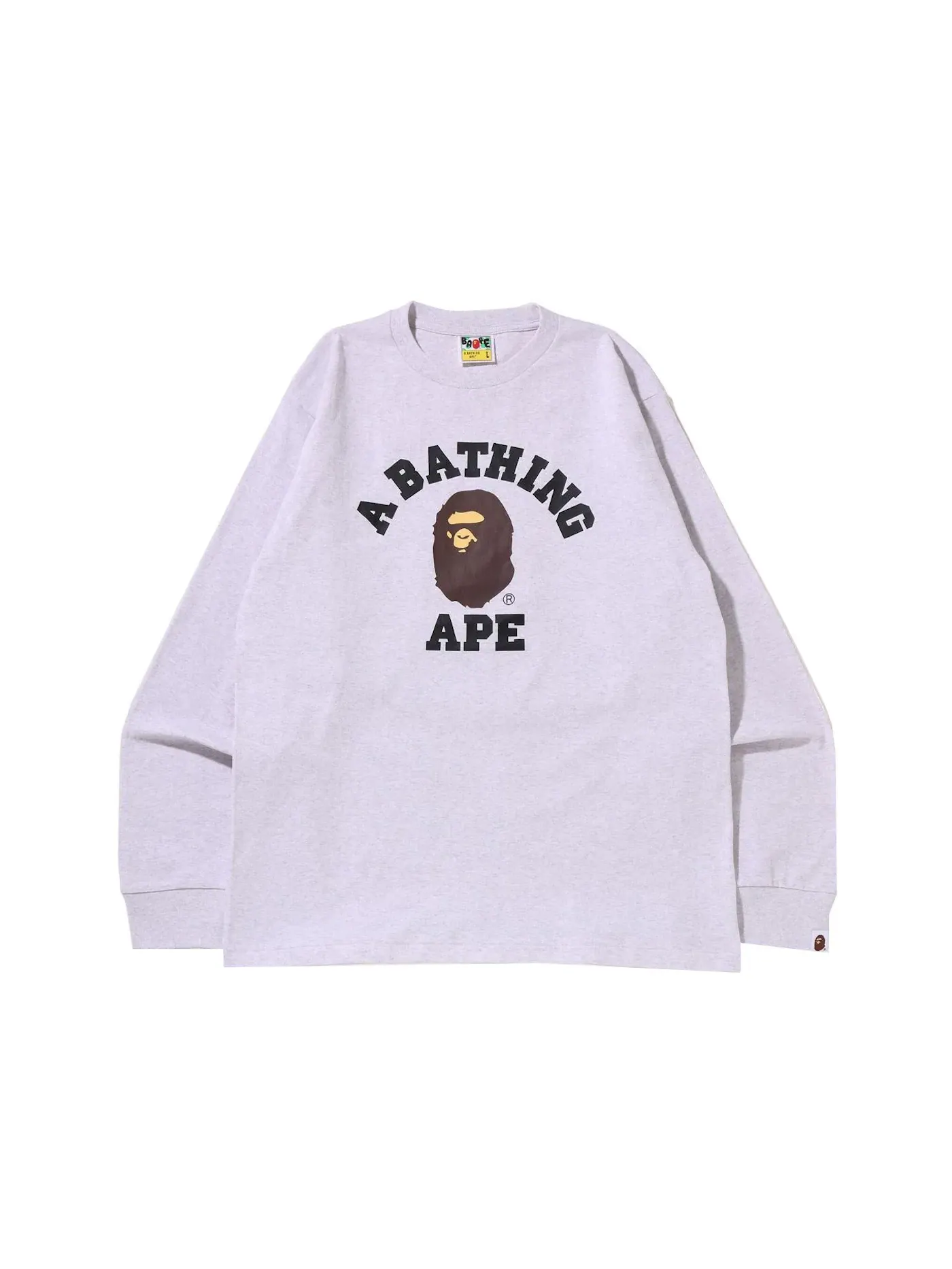 Мужская футболка с длинным рукавом BAPE College L/S Tee (SS22) — изображение 1 из 1, серый