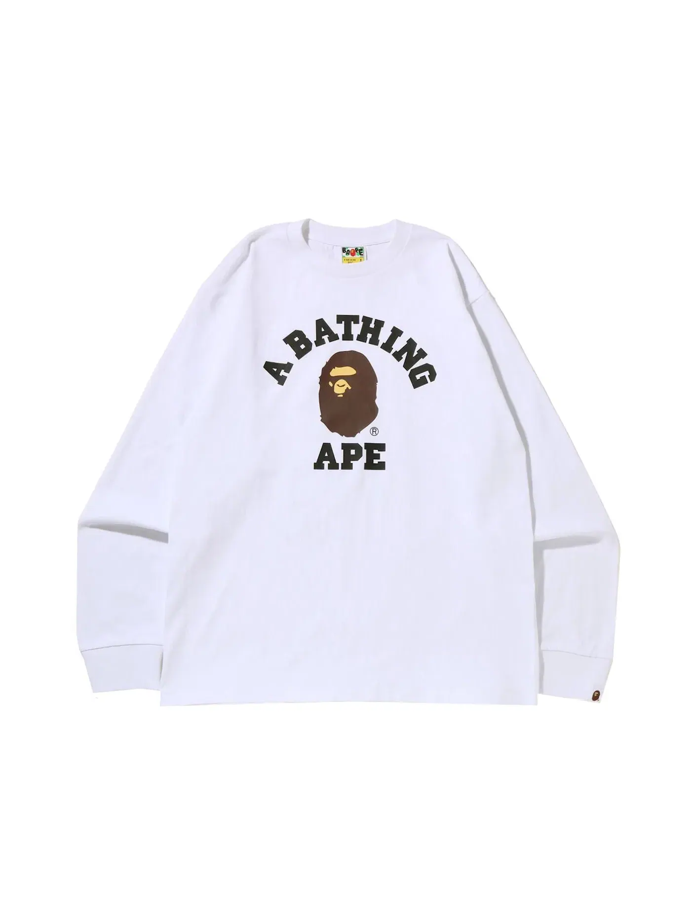 Мужская футболка с длинным рукавом BAPE College L/S Tee SS22 — изображение 1 из 1, белый