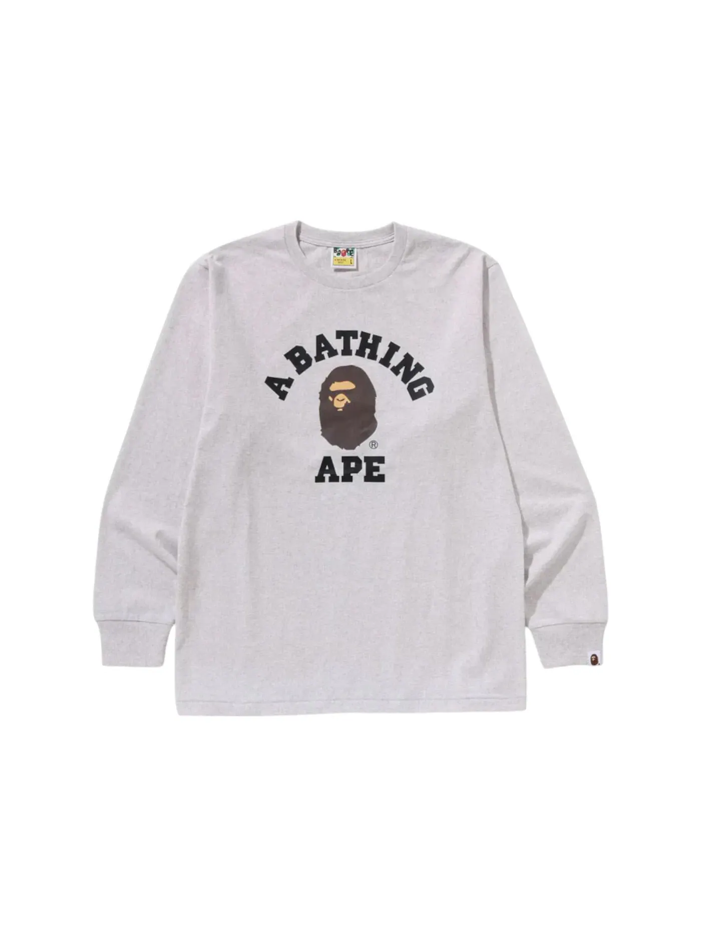 Мужская футболка с длинным рукавом BAPE College L/S Tee (SS25) BAPE — изображение 1 из 1, серый
