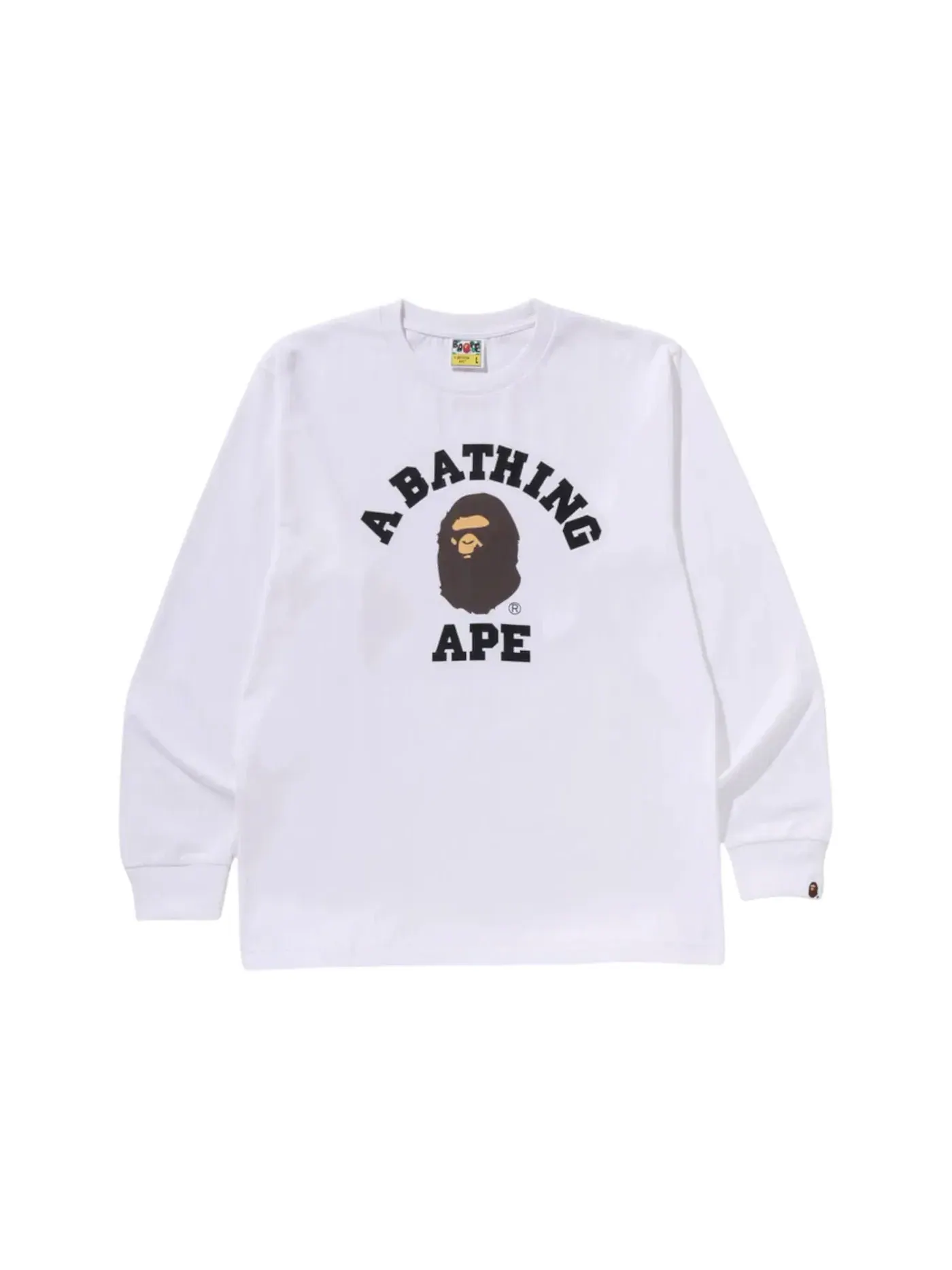 Мужская футболка с длинным рукавом BAPE College L/S Tee (SS25) BAPE — изображение 1 из 1, белый
