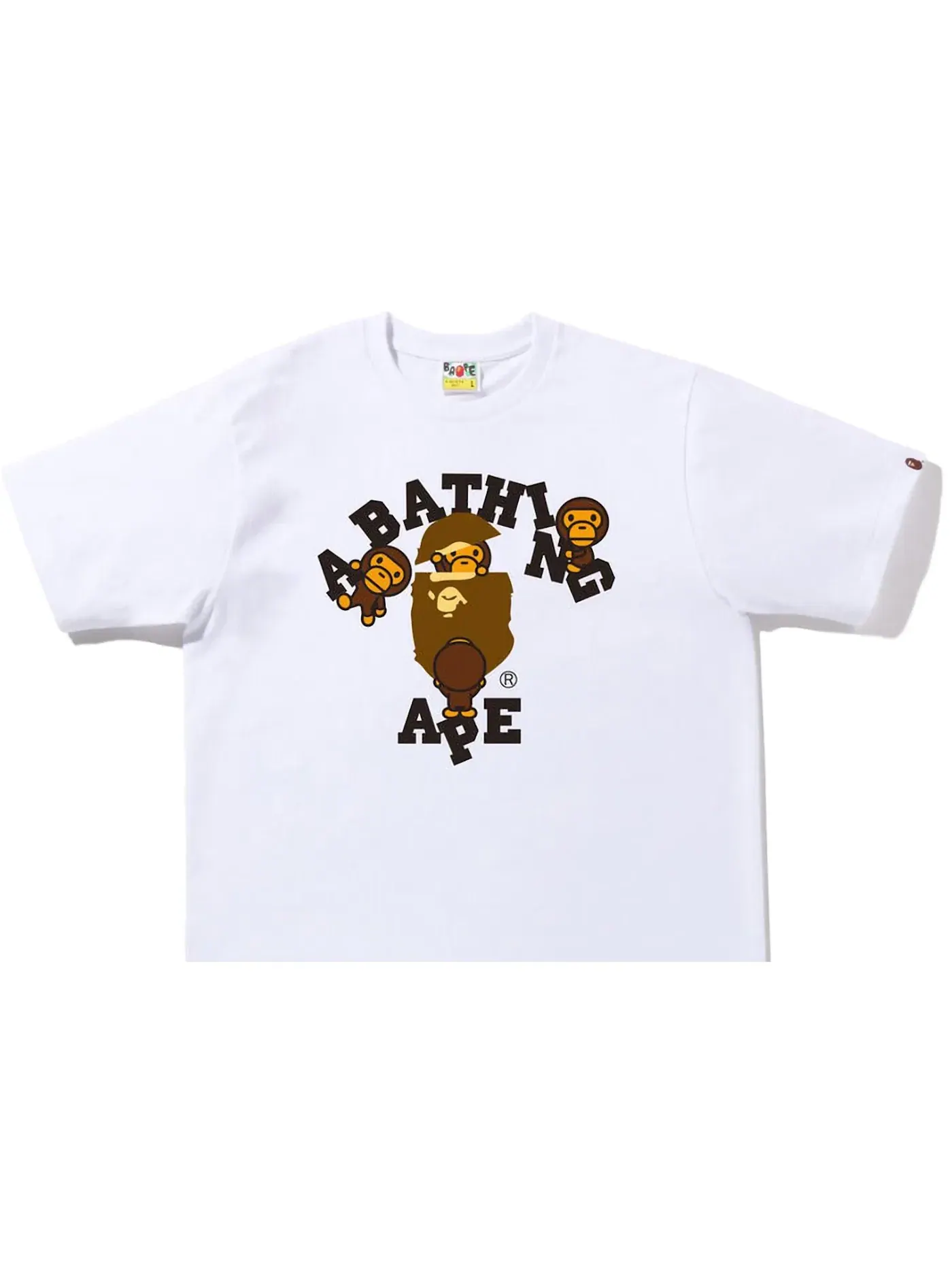 Мужская футболка с принтом BAPE College Milo Tee (FW22) — изображение 1 из 1, белый