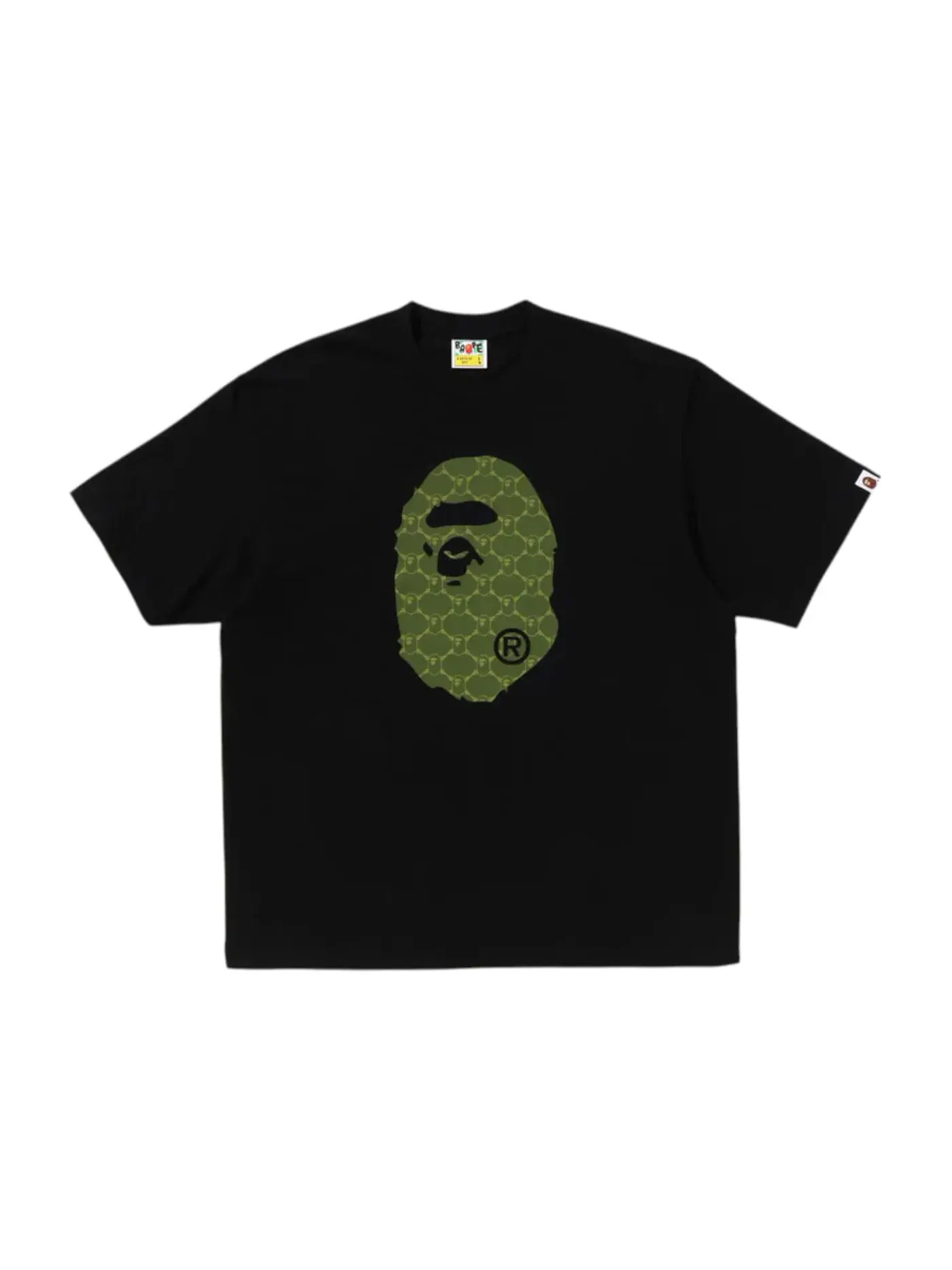 Мужская футболка с принтом BAPE College Monogram Ape Head Relaxed Fit Tee BAPE — изображение 1 из 1, черный