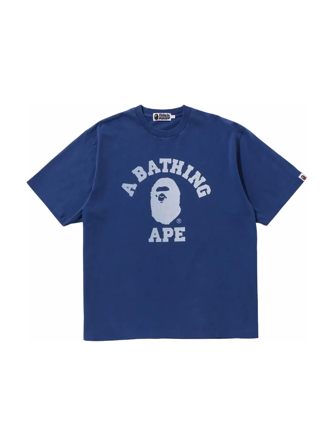 Мужская футболка с выцветанием BAPE College Overdye Tee BAPE — изображение 1 из 1, синий