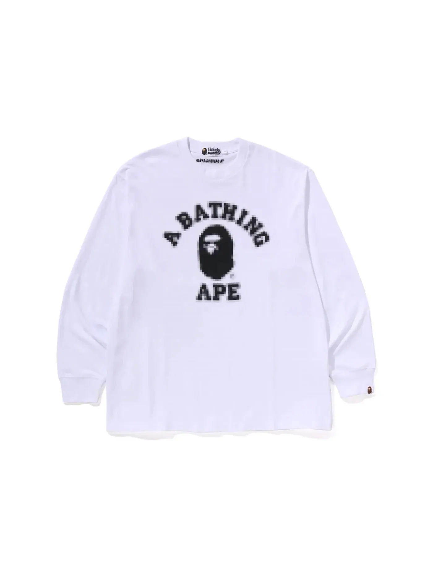 Мужская футболка с длинным рукавом College Relaxed Fit BAPE — изображение 1 из 1, белый