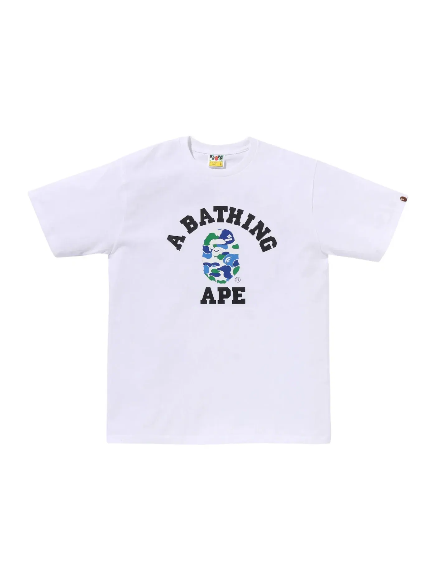 Мужская футболка с принтом BAPE College Tee BAPE — изображение 1 из 1, белый