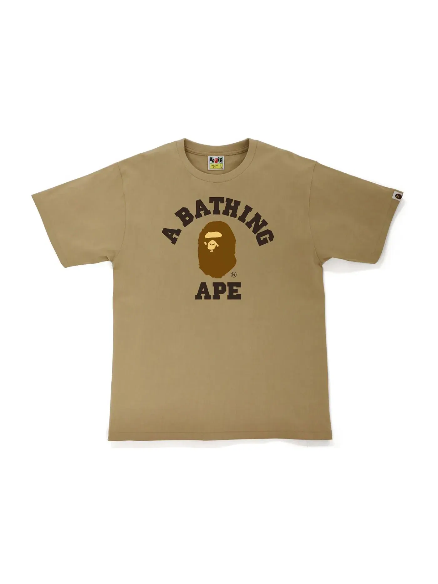 Мужская футболка с принтом BAPE Tee (FW21) — изображение 1 из 1, бежевый