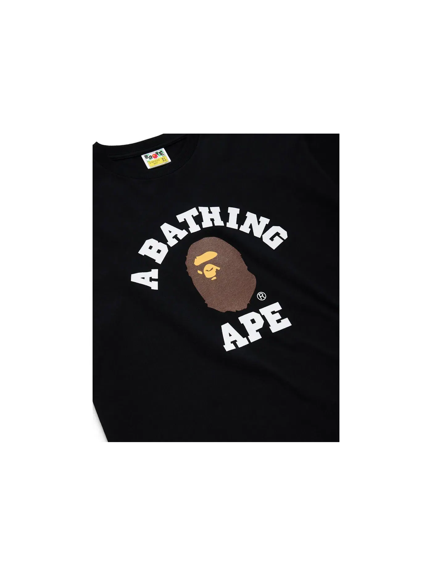 Мужская футболка с принтом College BAPE — изображение 2 из 5, черный