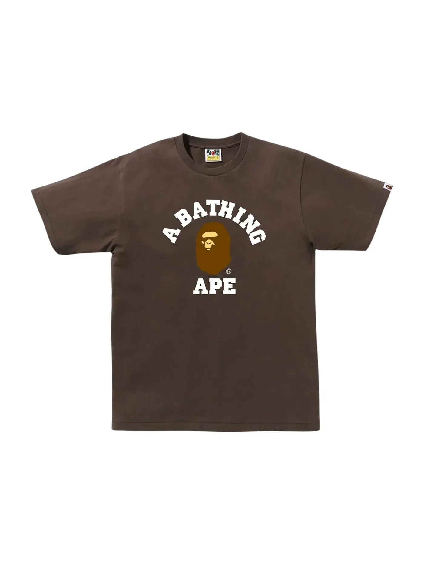 Мужская футболка с принтом BAPE Tee — изображение 1 из 1, коричневый