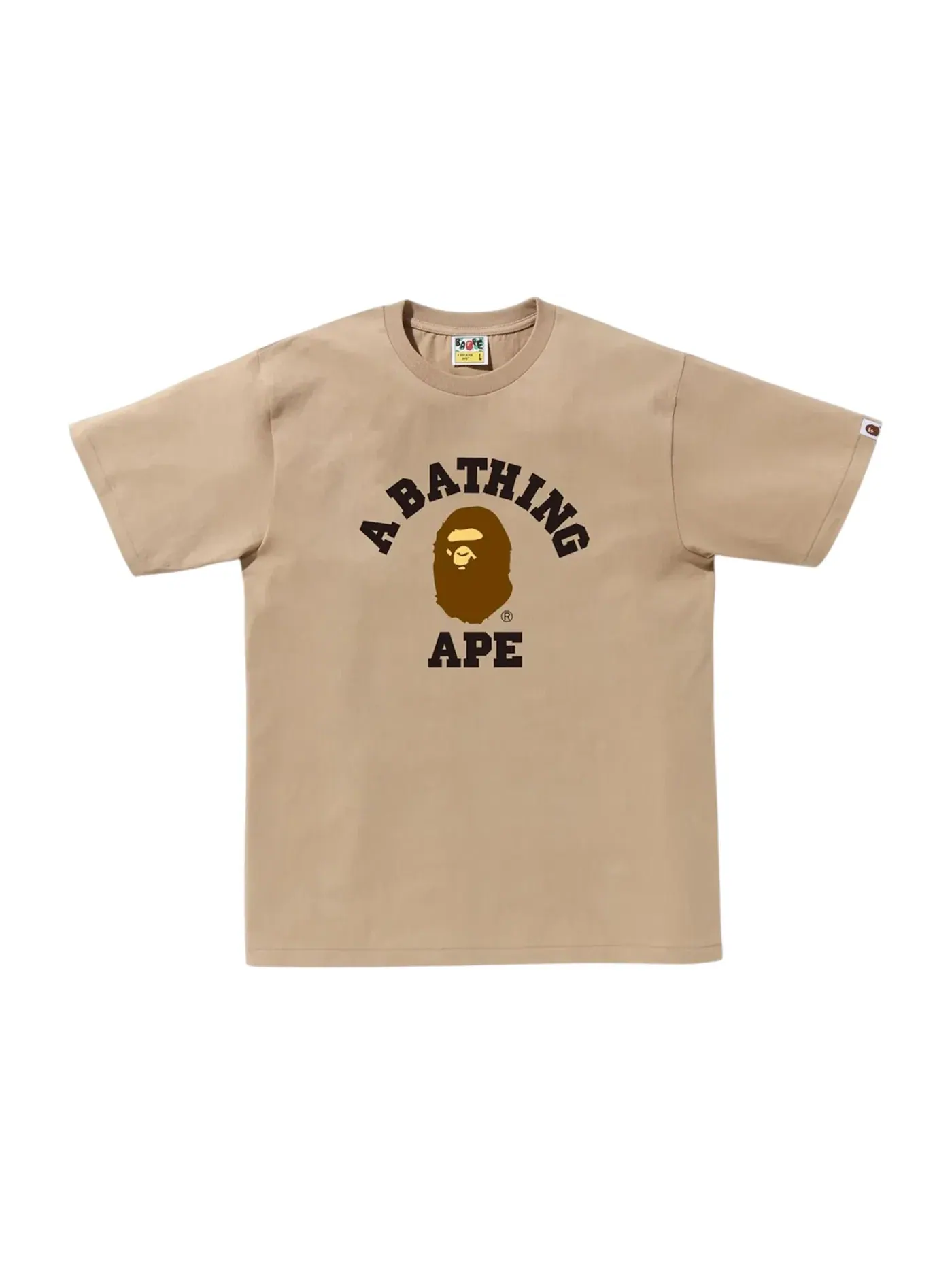 Мужская футболка с принтом College Tee BAPE — изображение 1 из 1, бежевый
